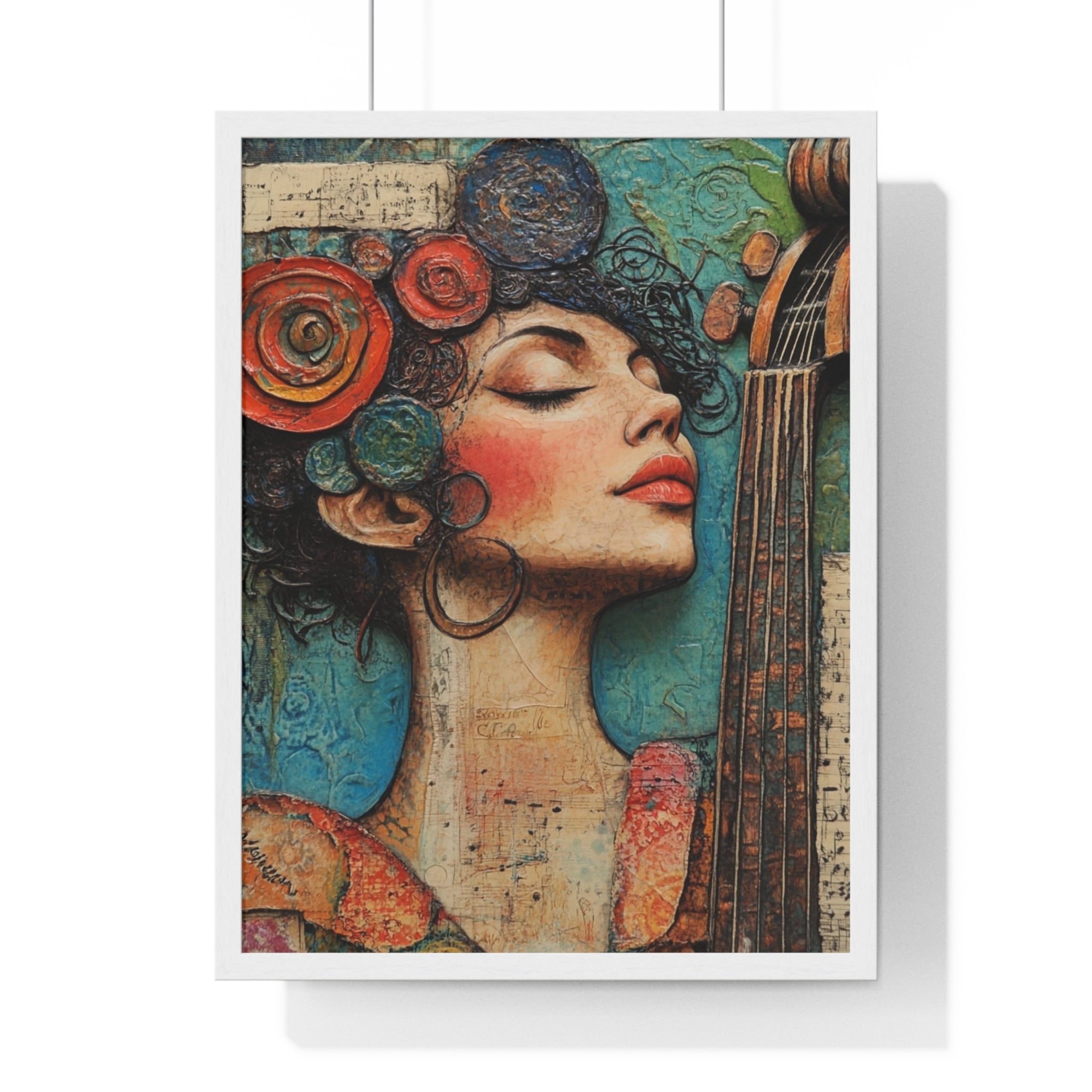 Woman With A Violin III Vertical Framed Poster, Artsulli - Art is Long, Life is Short, Poster, Size, 18″ x 24″, Color, White, , , 16231632589142071220