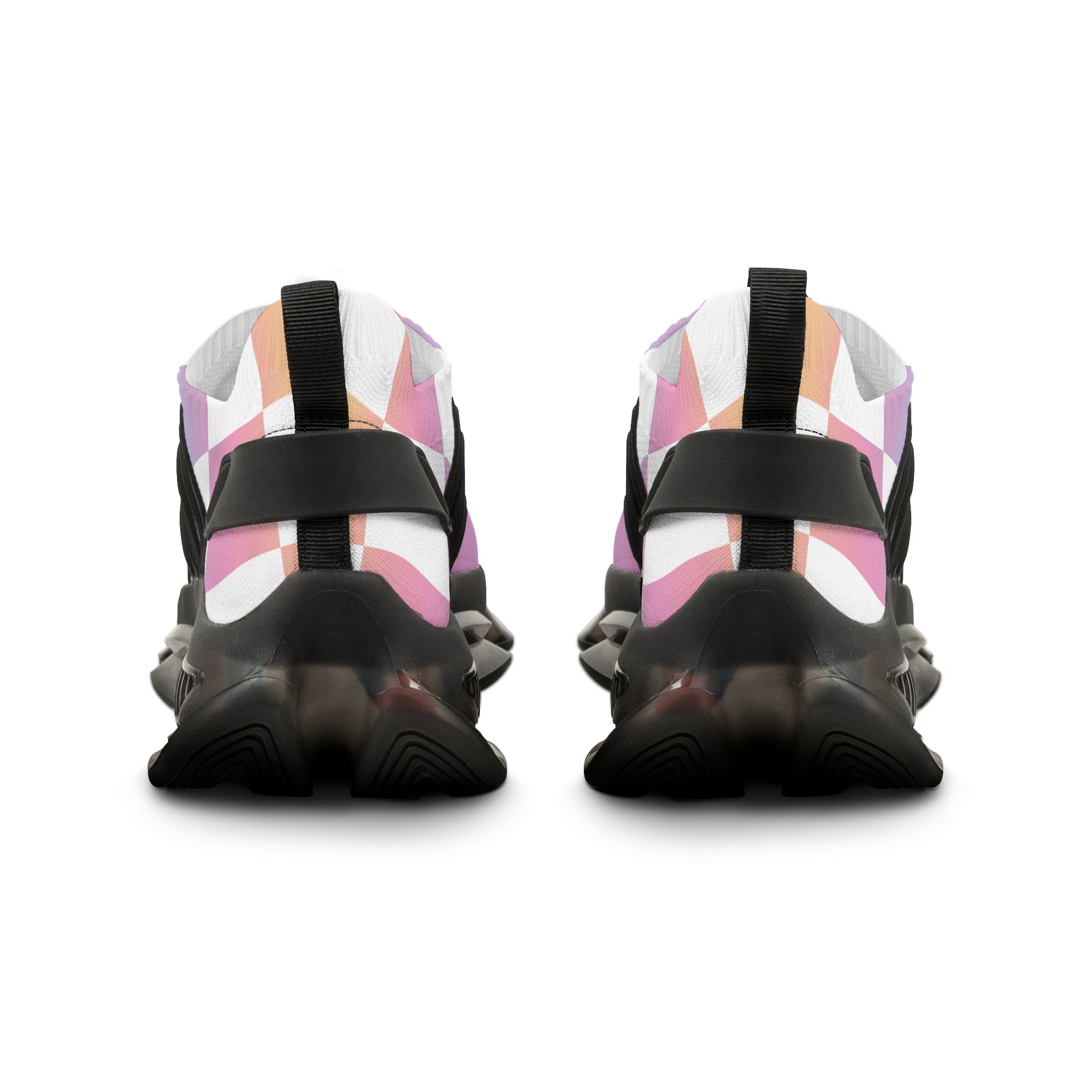 Vaporwave Check Men's Mesh Sneakers, Artsulli - Art is Long, Life is Short, Shoes, , , , , , , 