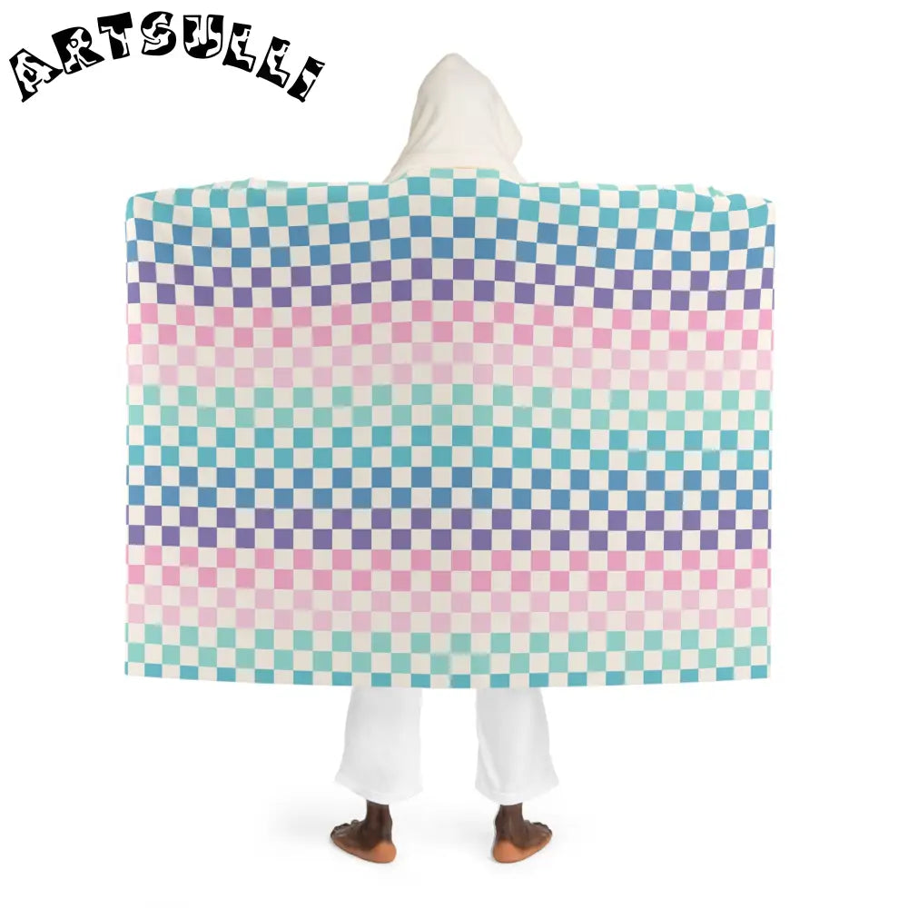 JAKKOUTTHEBXX Vaporwave Rainbow Checkerboard II Multi-Color Hooded