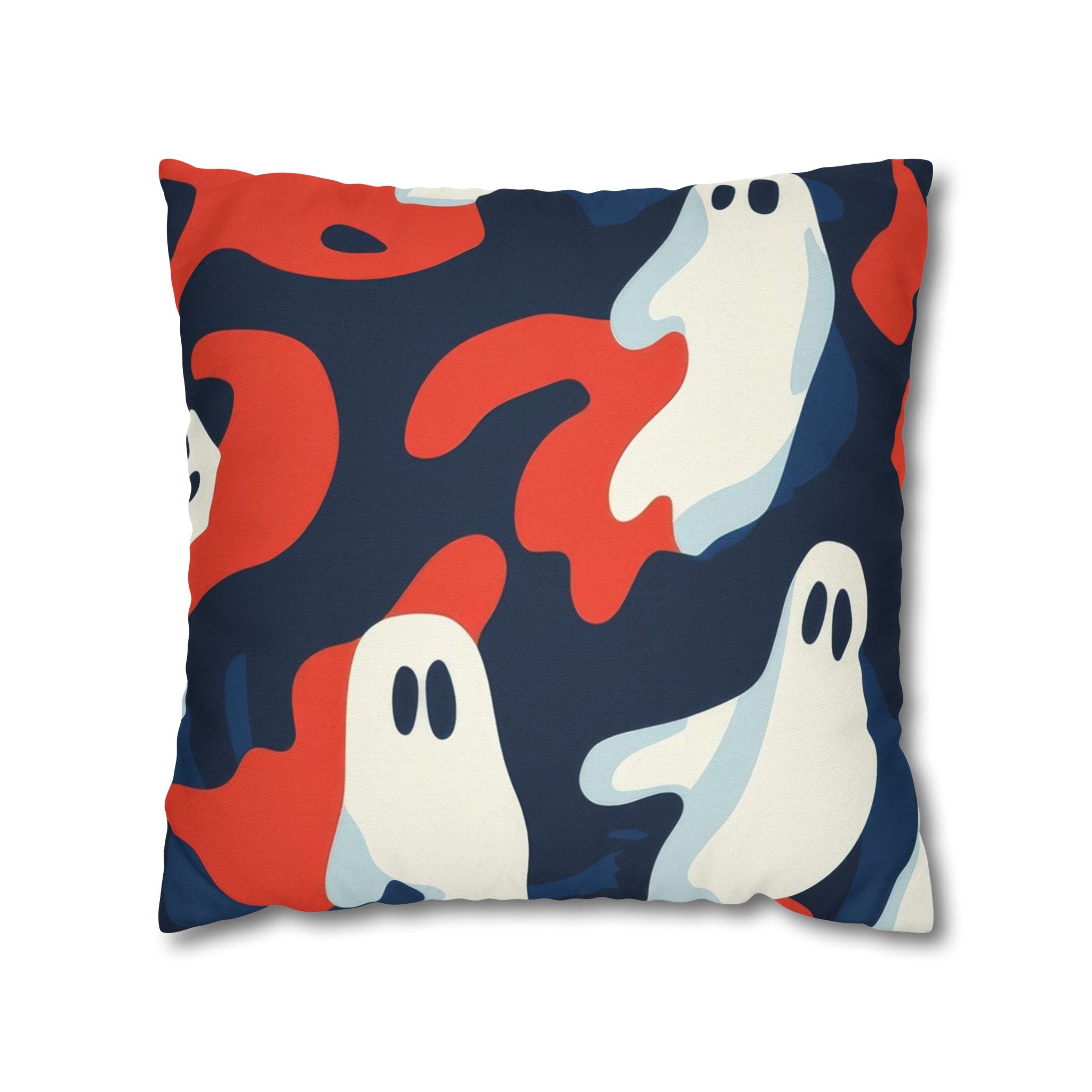 Camo Ghosts Spun Polyester Square Pillowcase, Artsulli - Art is Long, Life is Short, Home Decor, Size, 18" × 18", , , , , 15720909591024