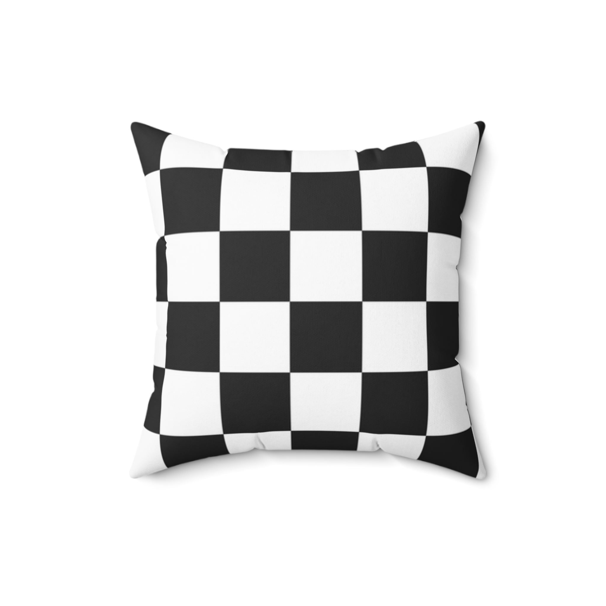 Checkerboard White and Black Spun Polyester Square Pillow, Artsulli - Art is Long, Life is Short, Home Decor, , , , , , , 