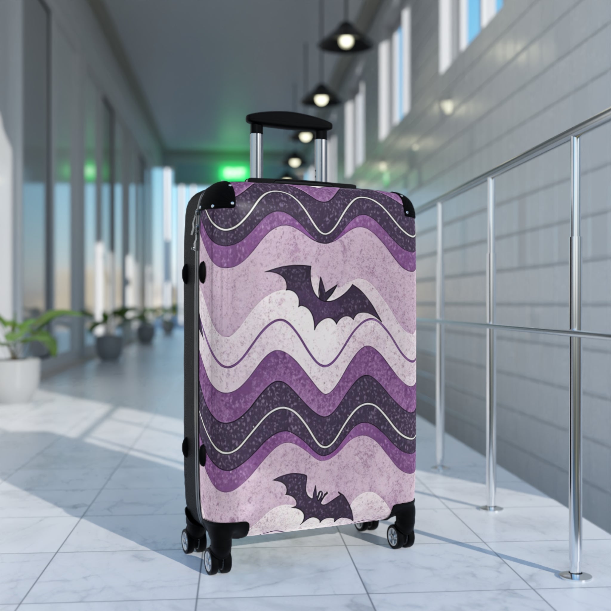 Bat Wave Suitcase, Artsulli - Art is Long, Life is Short, Bags, , , , , , , 