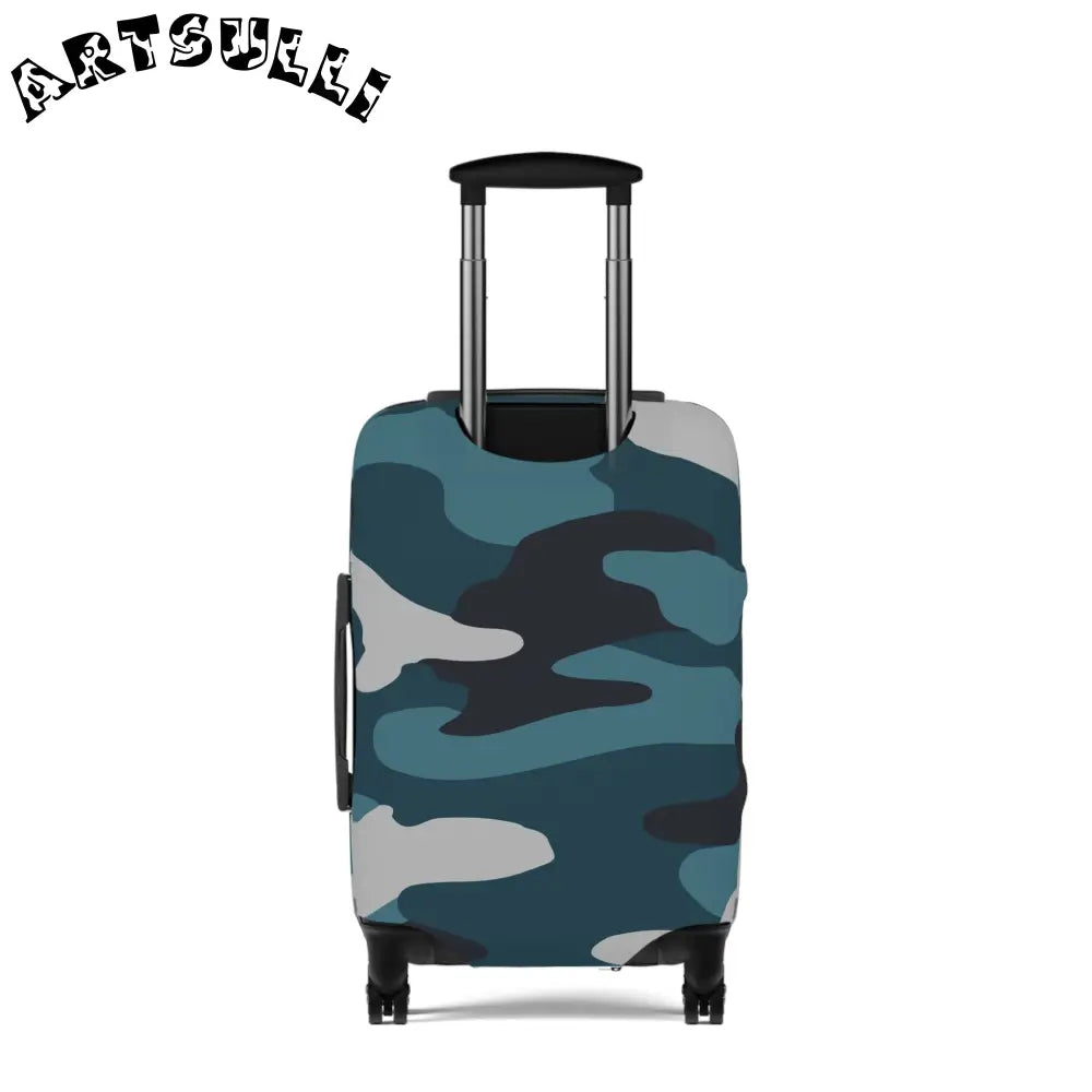 JAKKOUTTHEBXX Blue Camouflage Luggage Cover JAKKOUTTHEBXX Artsulli