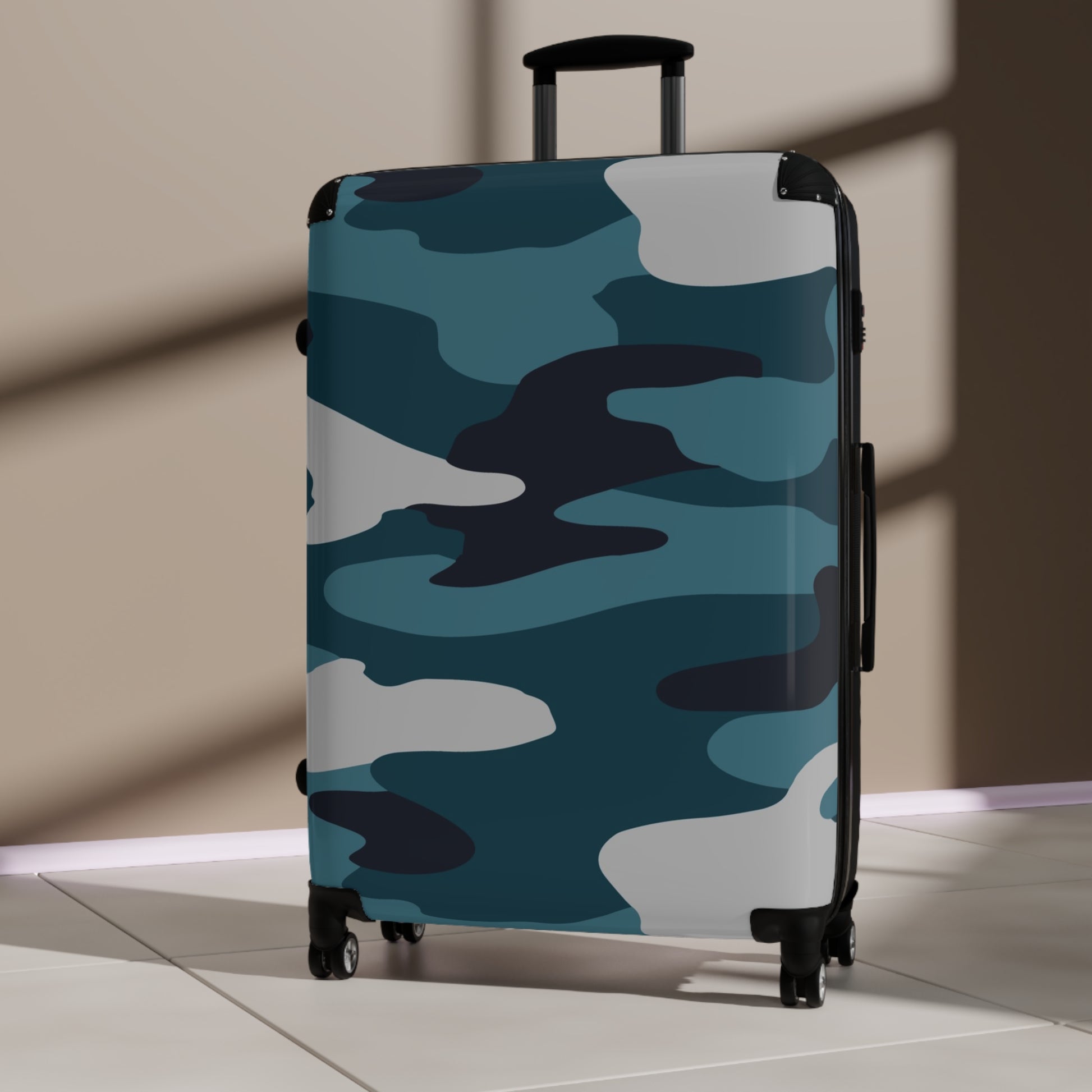 Blue Camouflage Suitcase, Artsulli - Art is Long, Life is Short, Bags, , , , , , , 