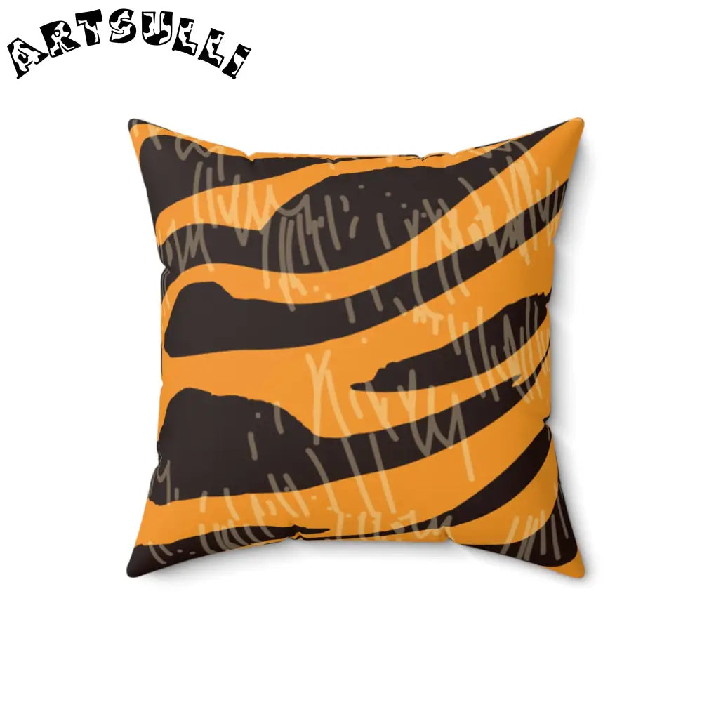 JAKKOUTTHEBXX Tiger Scratches Orange & Black Spun Polyester Square