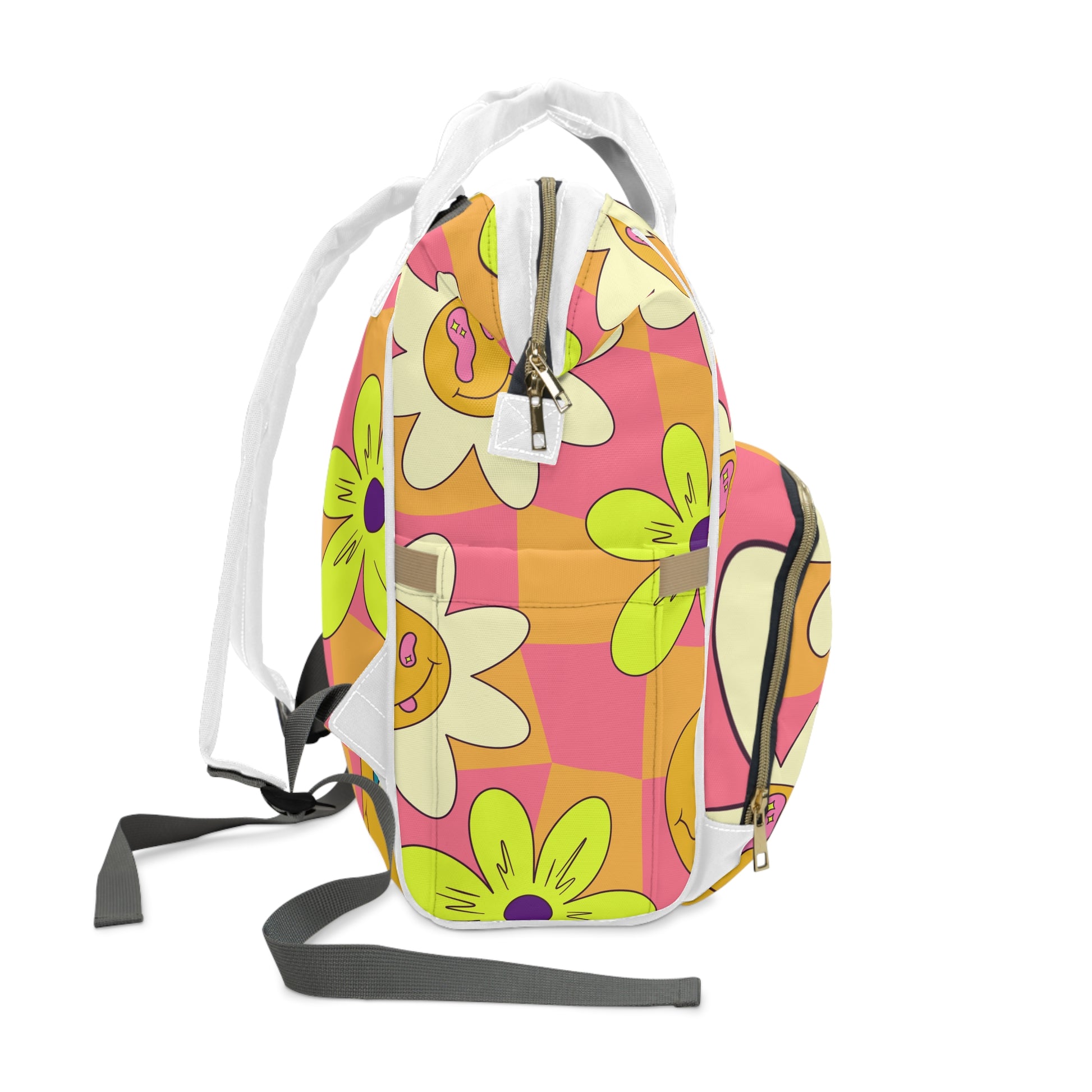 Trippy Sour Face Rave Multifunctional Diaper Backpack, Artsulli - Art is Long, Life is Short, Bags, , , , , , , 