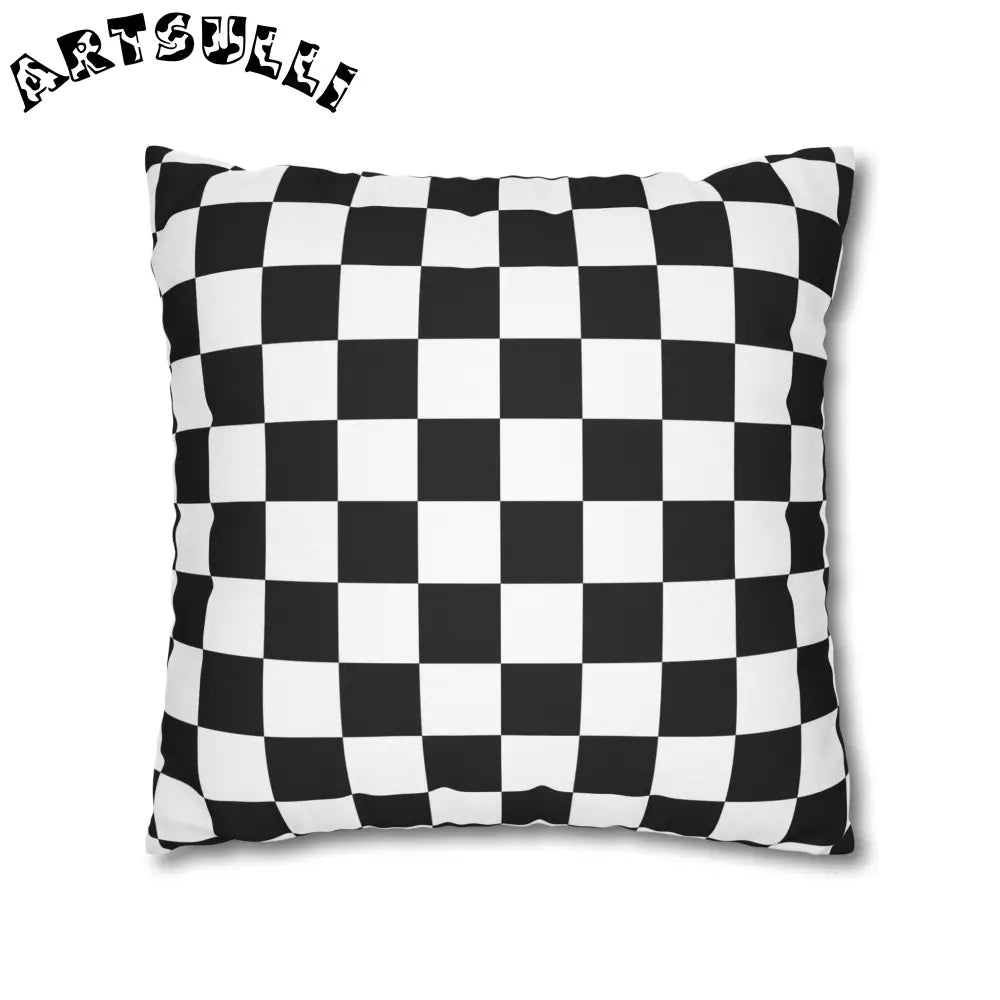 JAKKOUTTHEBXX Checkerboard Black and White Spun Polyester Square