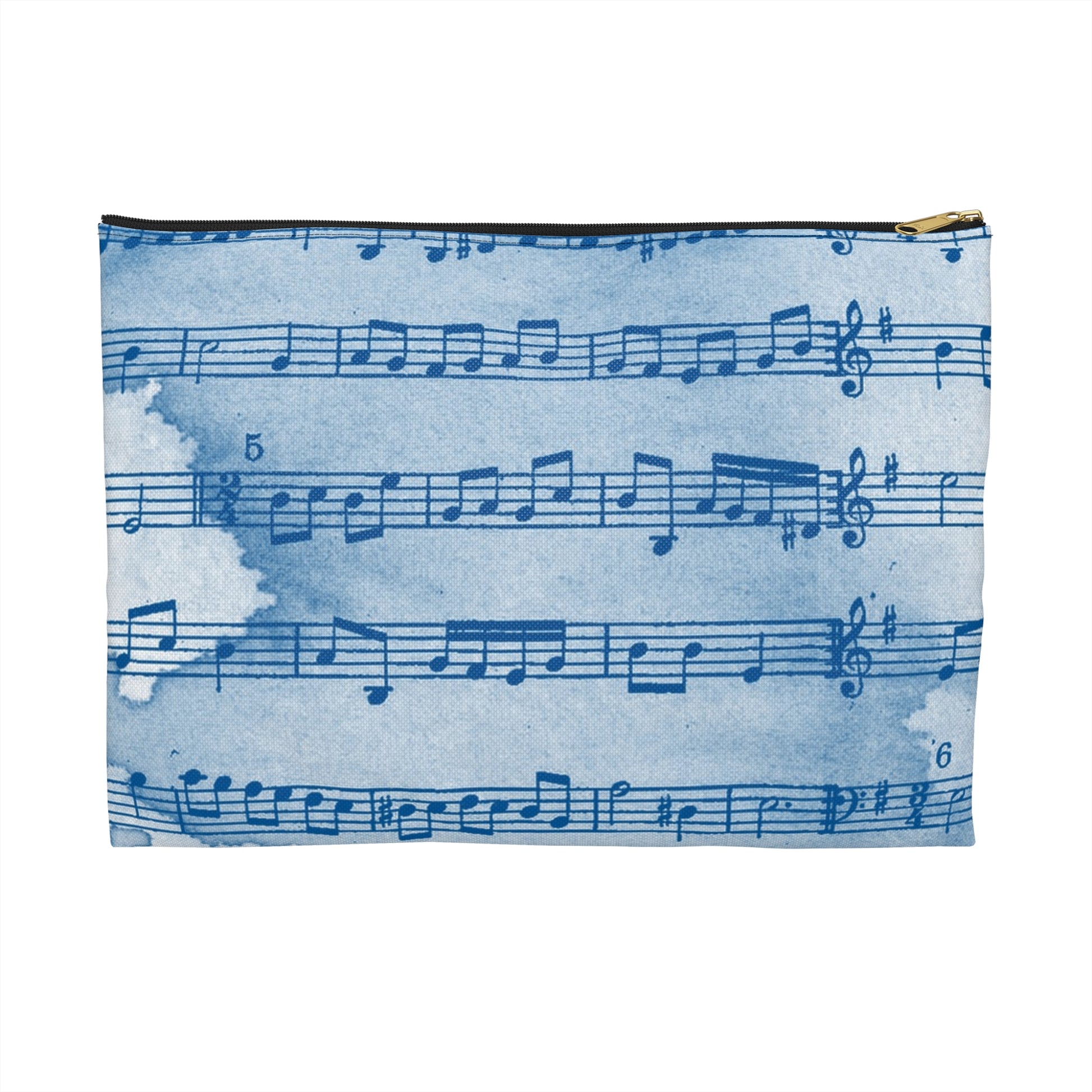 Drip Spill Type Beat Sheet Music Blue Accessory Pouch, Artsulli - Art is Long, Life is Short, Bags, Size, Large, Color, Black zipper, , , 31659434103664316858