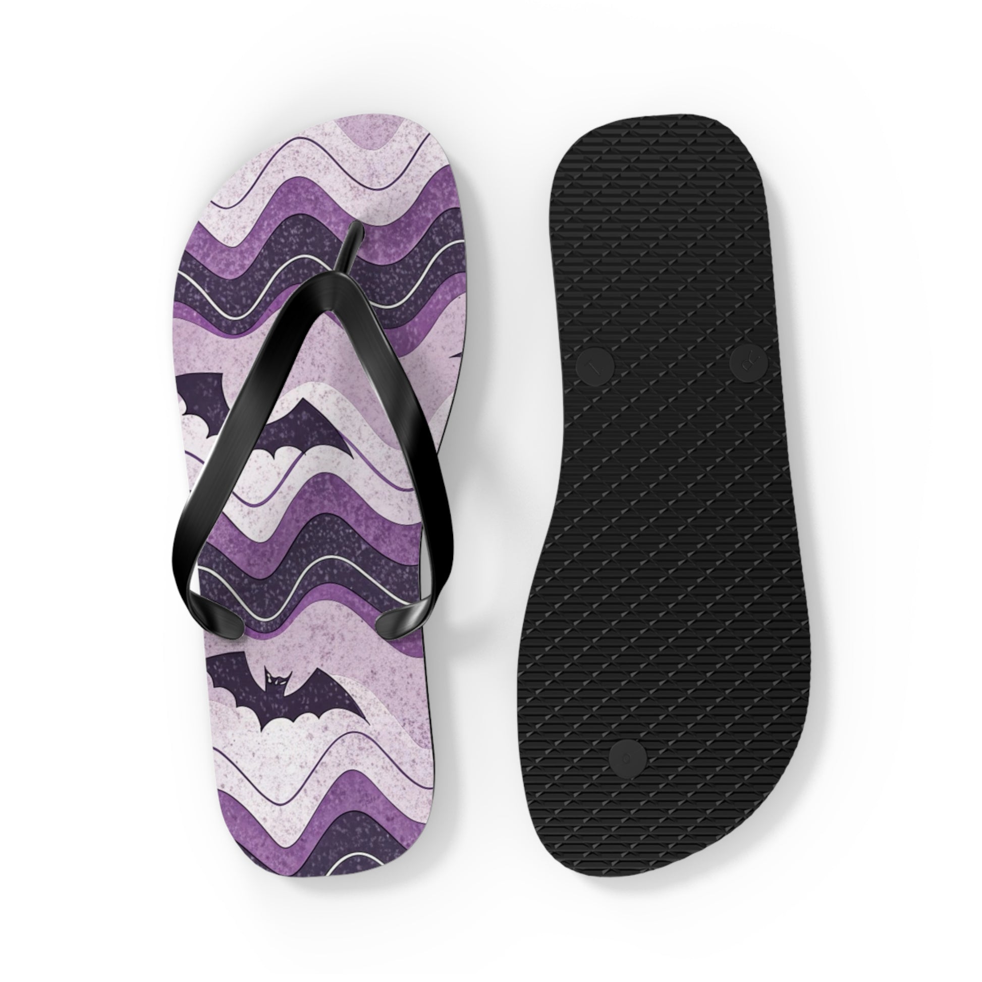 Bat Wave Flip Flops, Artsulli - Art is Long, Life is Short, Shoes, , , , , , , 