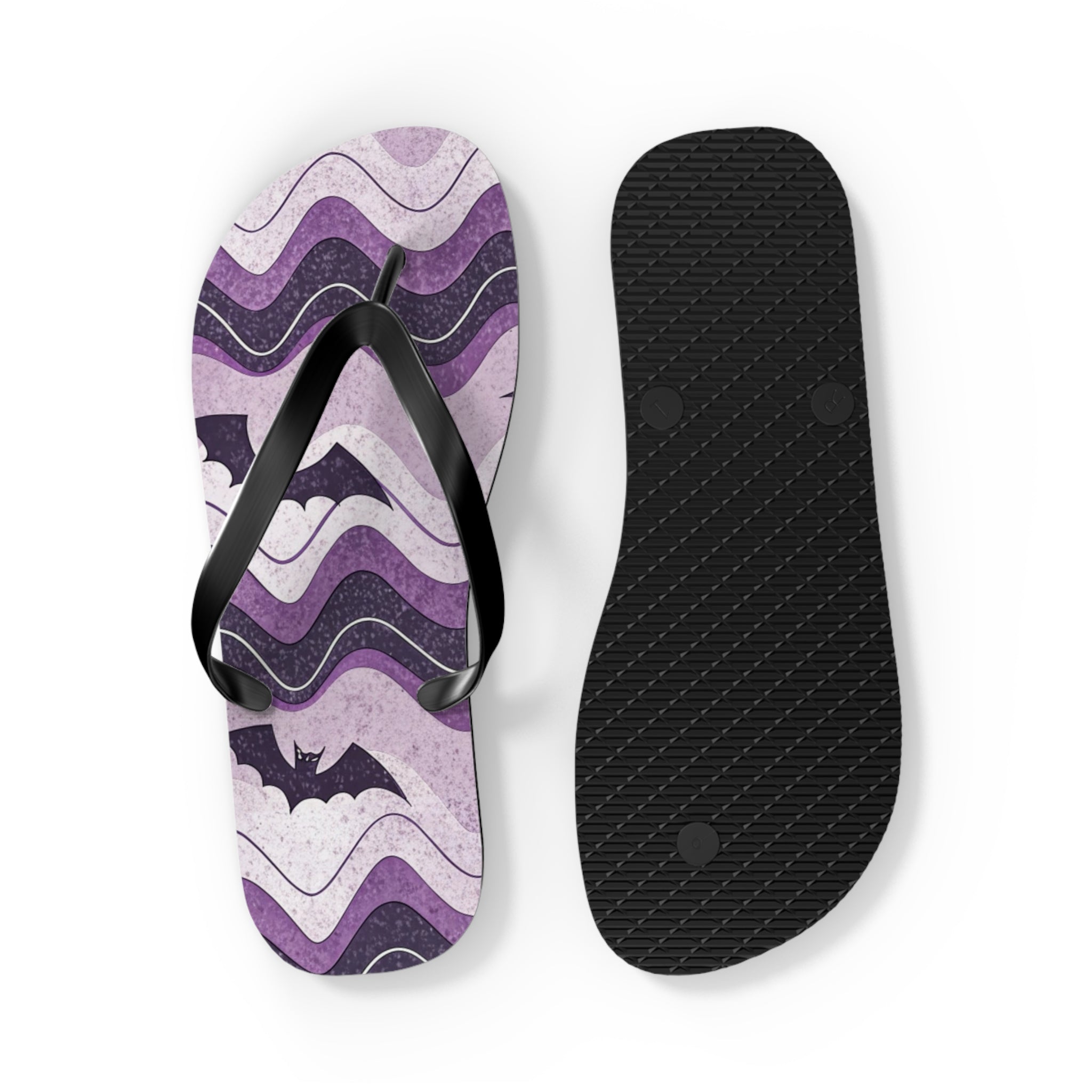 Bat Wave Flip Flops, Artsulli - Art is Long, Life is Short, Shoes, , , , , , , 