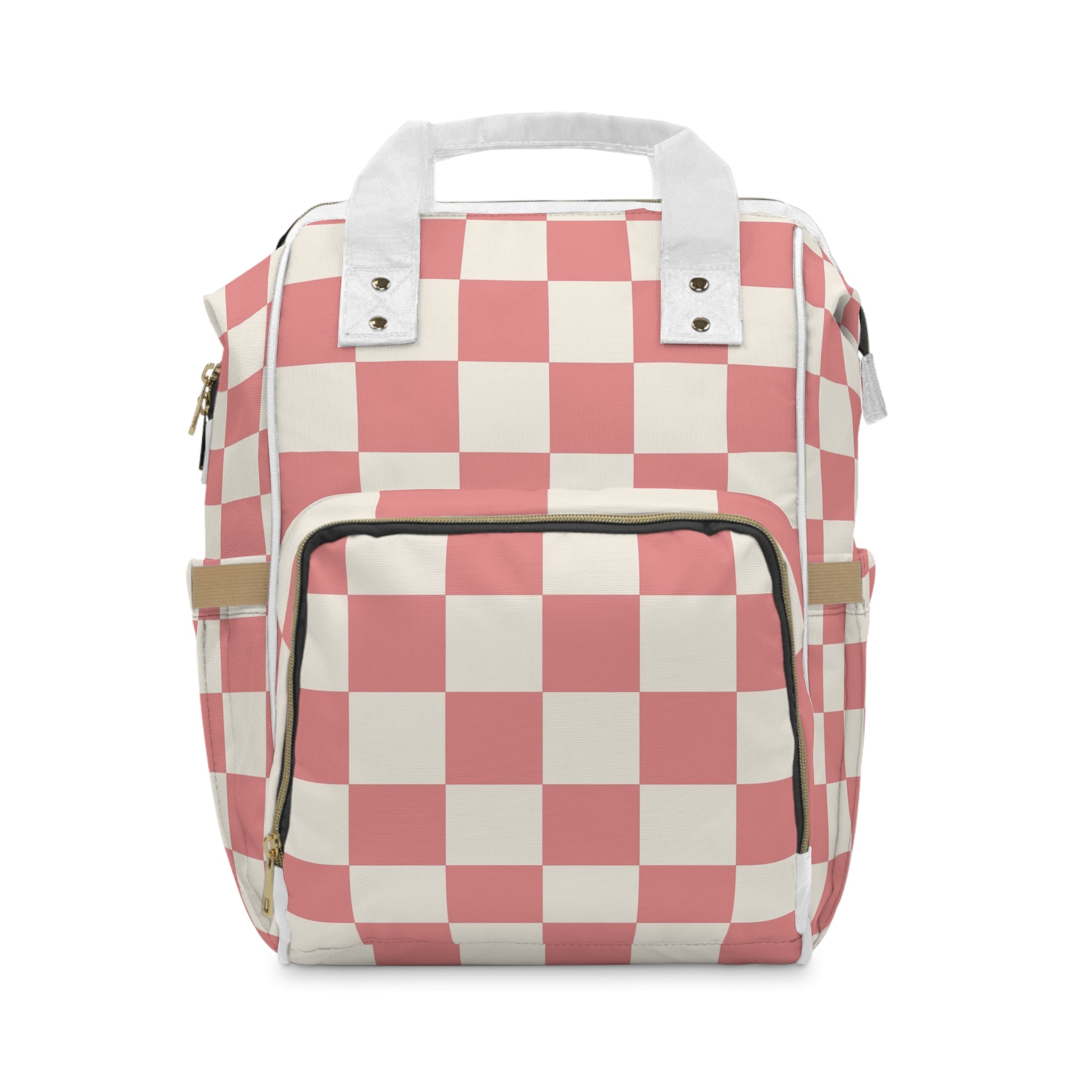 Retro Checkered Grassland Sprites Multifunctional Diaper Backpack, Artsulli - Art is Long, Life is Short, Bags, Size, 15.0" × 10.8" × 6.7'', , , , , 24335681252437071591