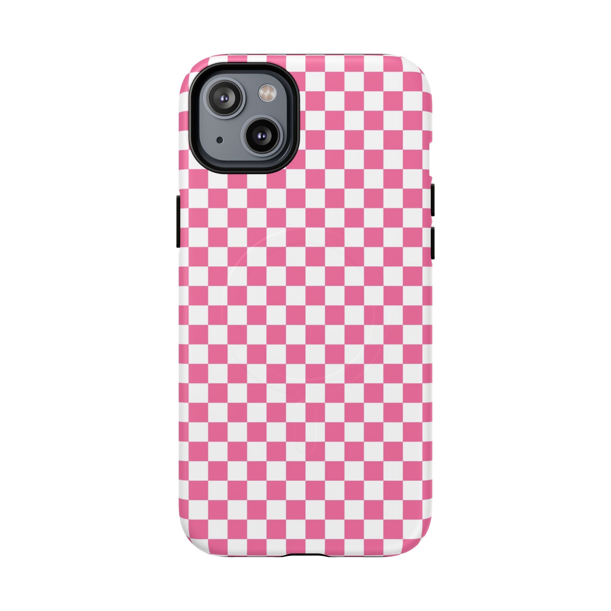 Yuyushiki Pink Check Tough Magnetic Cases, Artsulli - Art is Long, Life is Short, Phone Case, Size, iPhone 14 Plus, Surface, Matte, , , 84965676786937233598