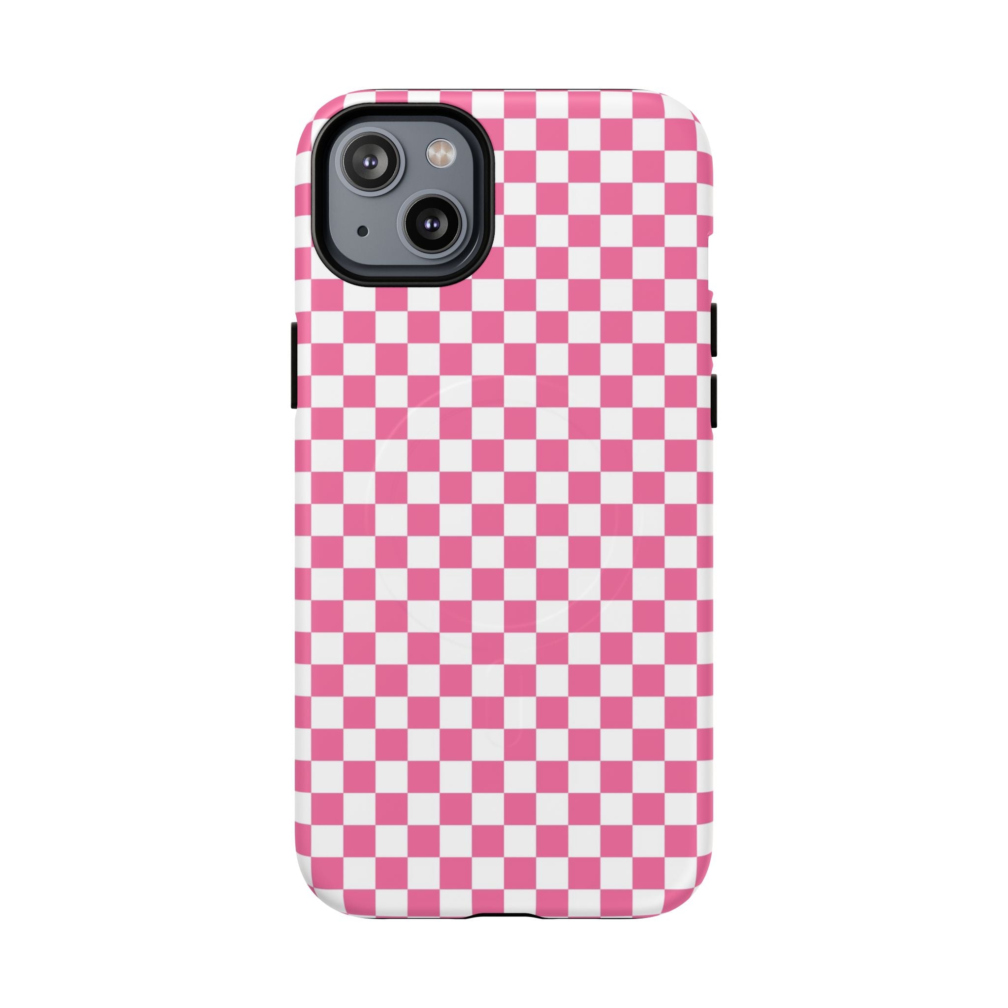 Yuyushiki Pink Check Tough Magnetic Cases, Artsulli - Art is Long, Life is Short, Phone Case, Size, iPhone 14 Plus, Surface, Matte, , , 84965676786937233598