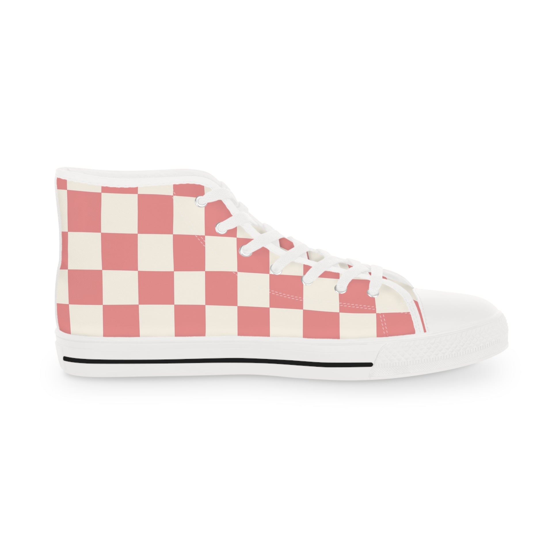 Retro Checkered Grassland Sprites II Men's High Top Sneakers, Artsulli - Art is Long, Life is Short, Shoes, , , , , , , 
