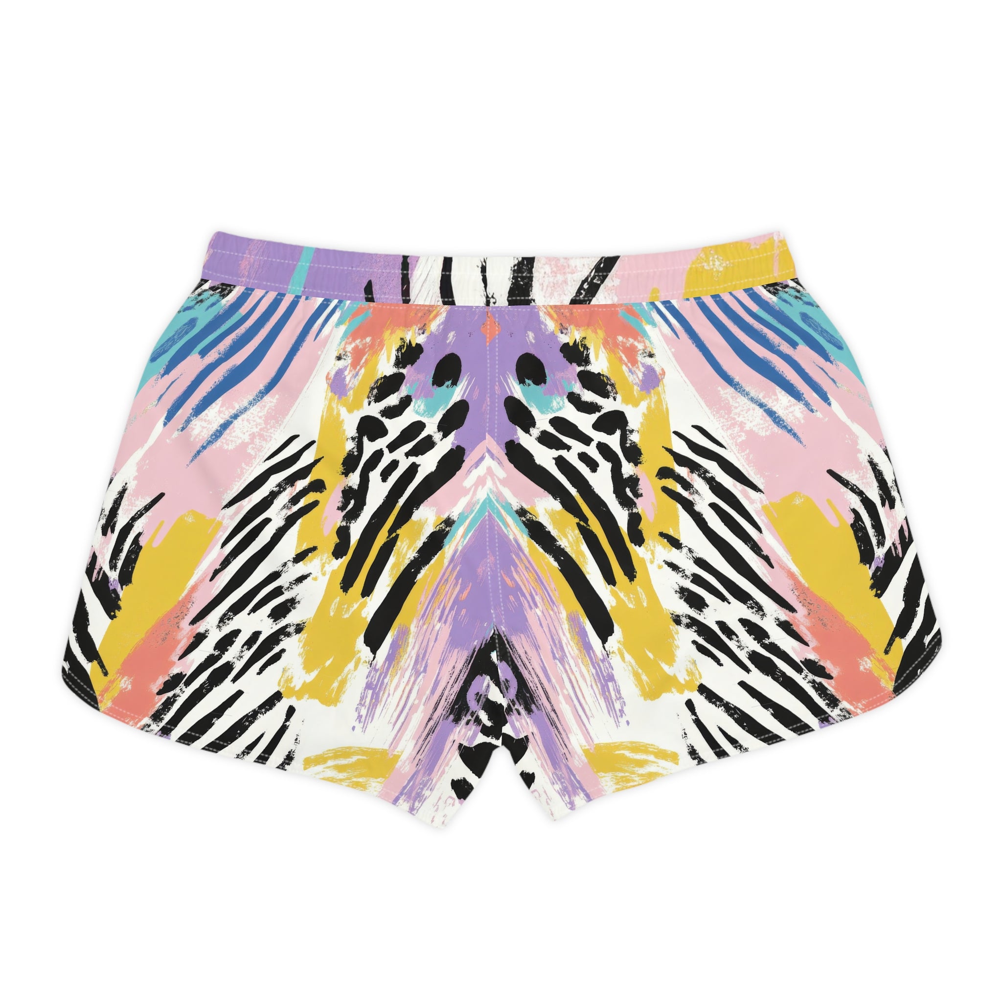 Wild Zebra Stripes x Paint Brush Strokes Multi-Color Women's Casual Shorts (AOP), Artsulli - Art is Long, Life is Short, All Over Prints, , , , , , , 