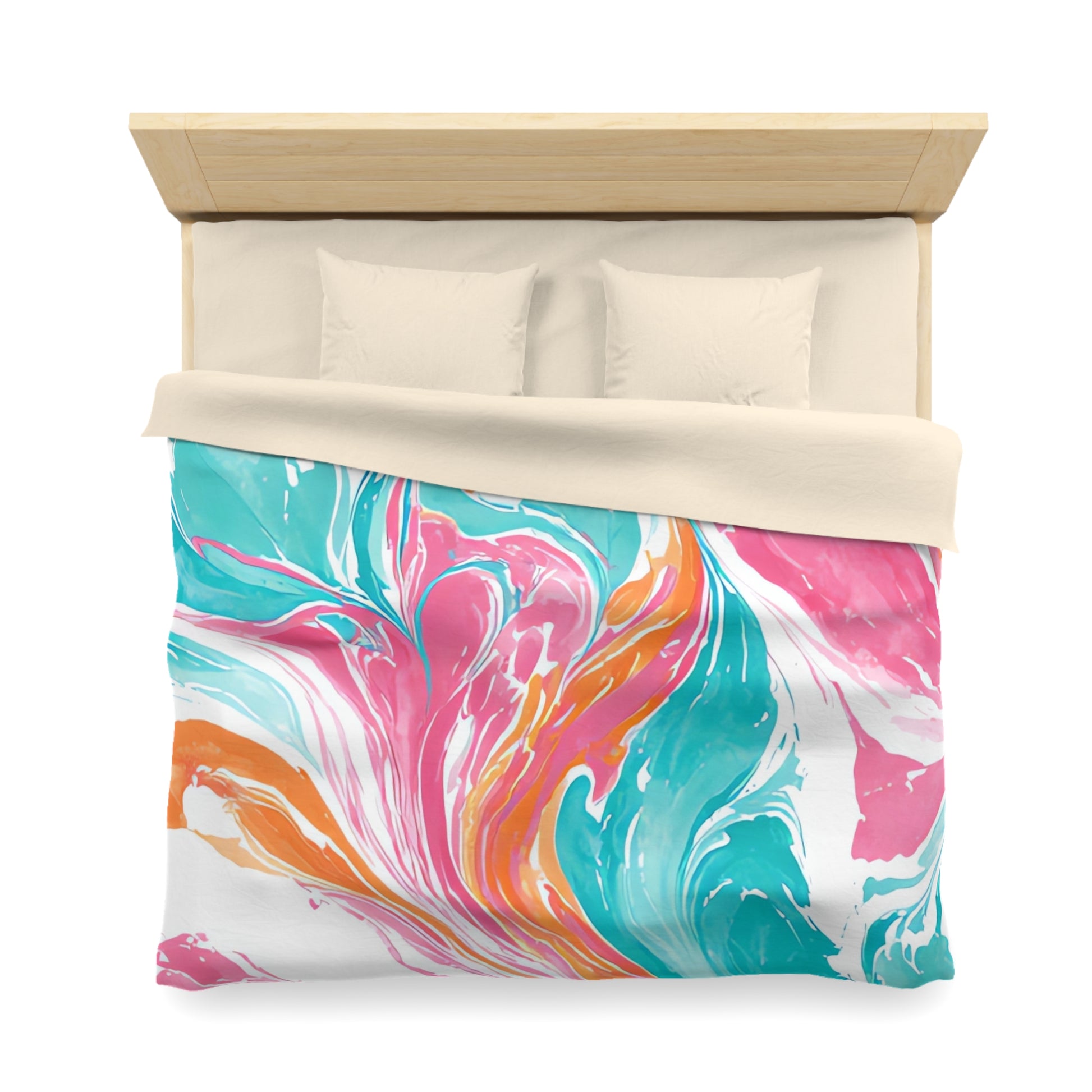 Liquid Pastel Spill Multi-Color Microfiber Duvet Cover, Artsulli - Art is Long, Life is Short, Home Decor, , , , , , , 