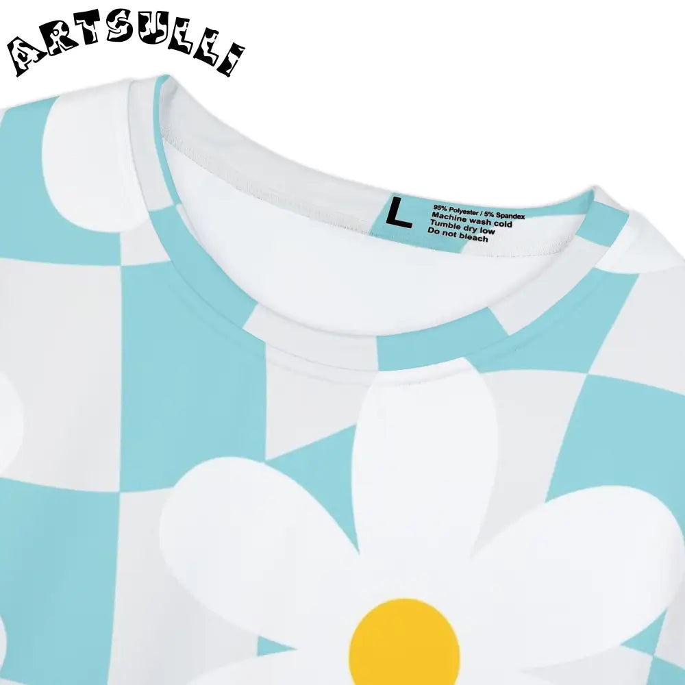 JAKKOUTTHEBXX Trippy Check Garden Women’s Short Sleeve Shirt (AOP)