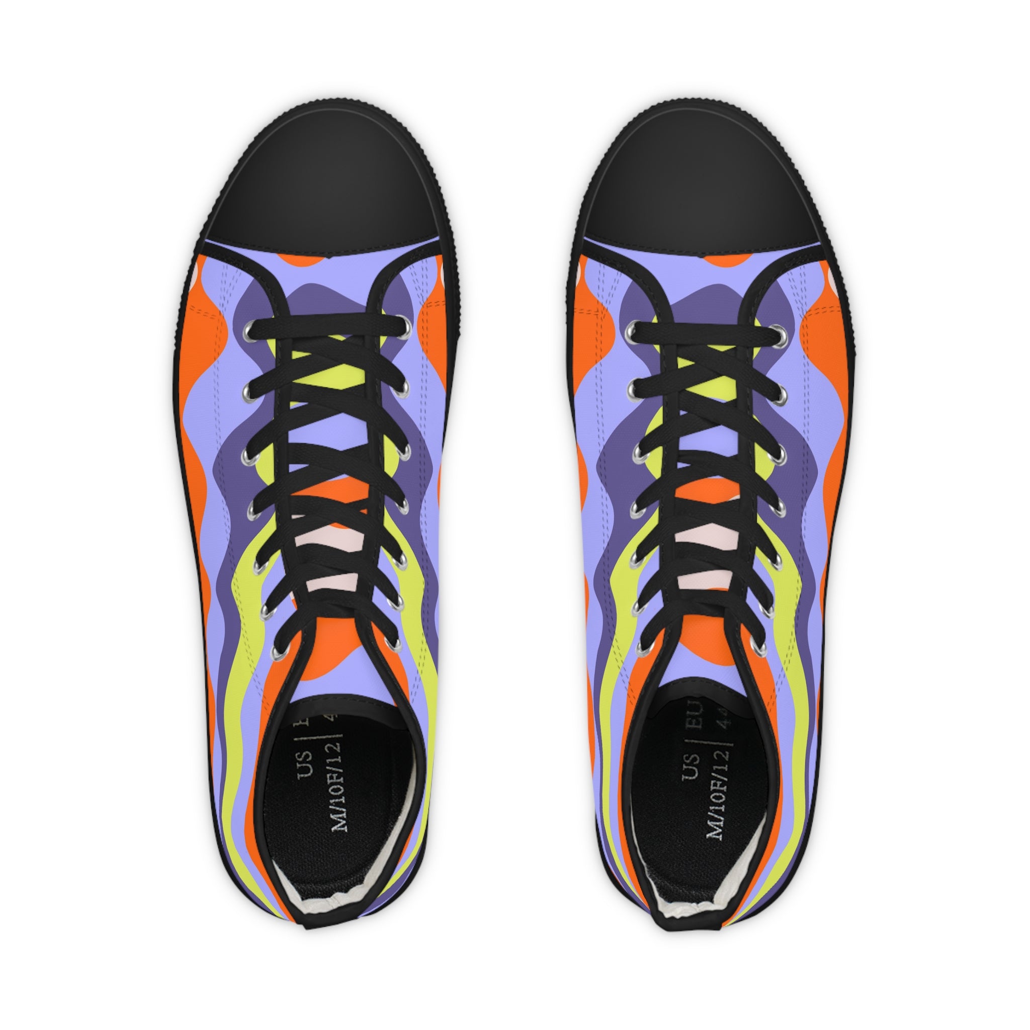 Waves II Red and Blue Men's High Top Sneakers, Artsulli - Art is Long, Life is Short, Shoes, , , , , , , 
