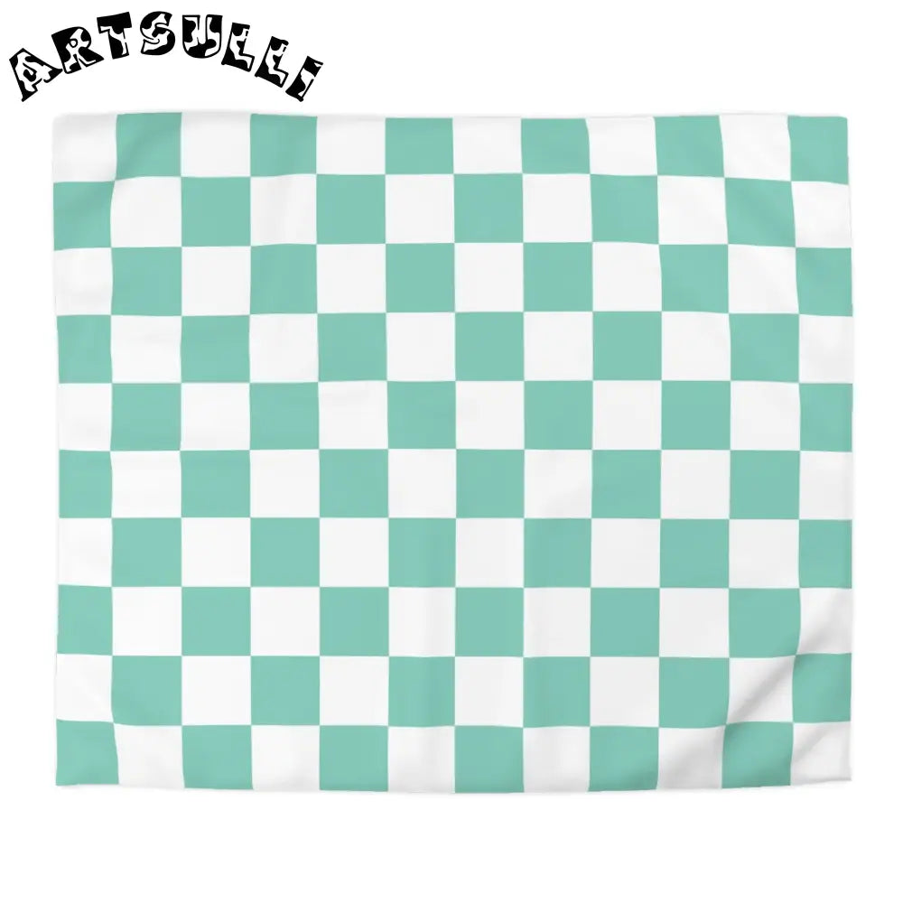 JAKKOUTTHEBXX Checkerboard Light Green Microfiber Duvet Cover