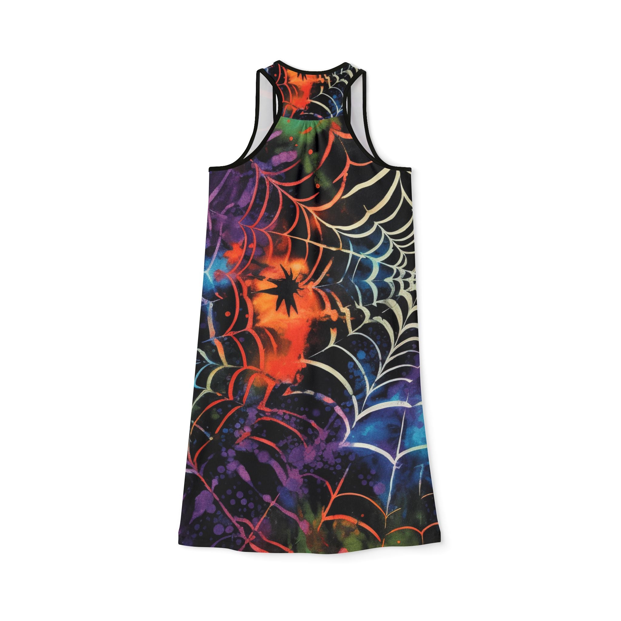 Spider Web Tie Dye Women's Racerback Dress (AOP), Artsulli - Art is Long, Life is Short, Tank Top, , , , , , , 