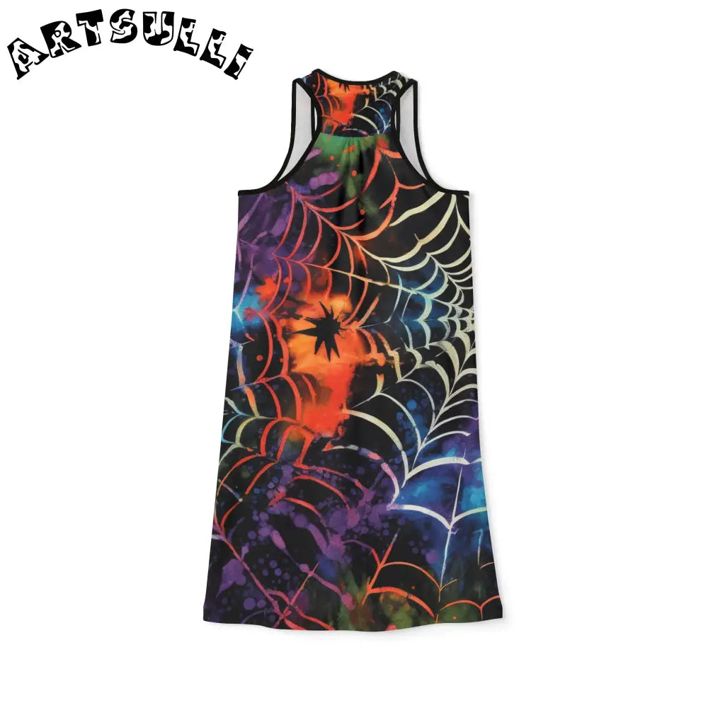 JAKKOUTTHEBXX Colorful Spider Web Tank Dress 2025