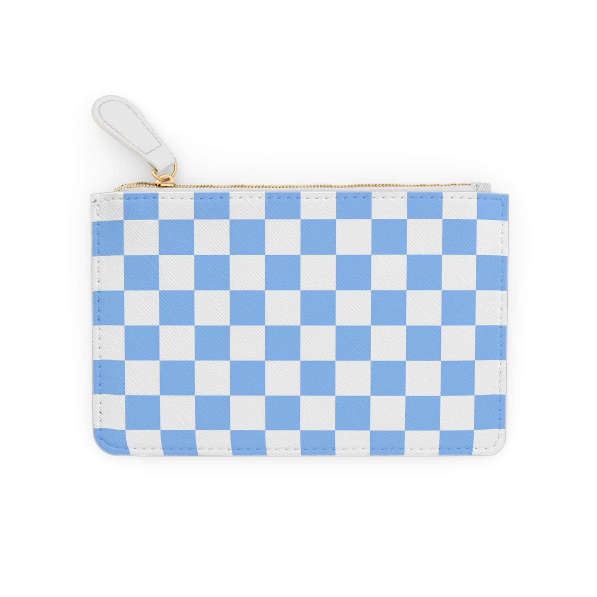 Checkerboard White and Light Blue Mini Clutch Bag, Artsulli - Art is Long, Life is Short, Bags, , , , , , , 