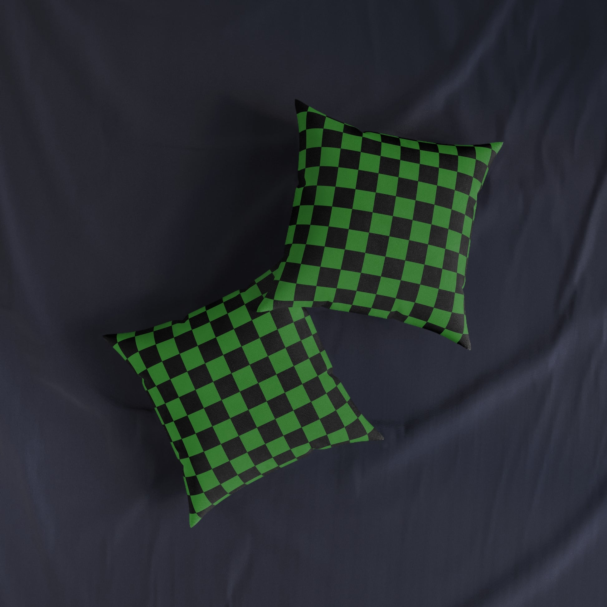 Checkerboard Green and Black Square Pillow, Artsulli - Art is Long, Life is Short, Home Decor, , , , , , , 