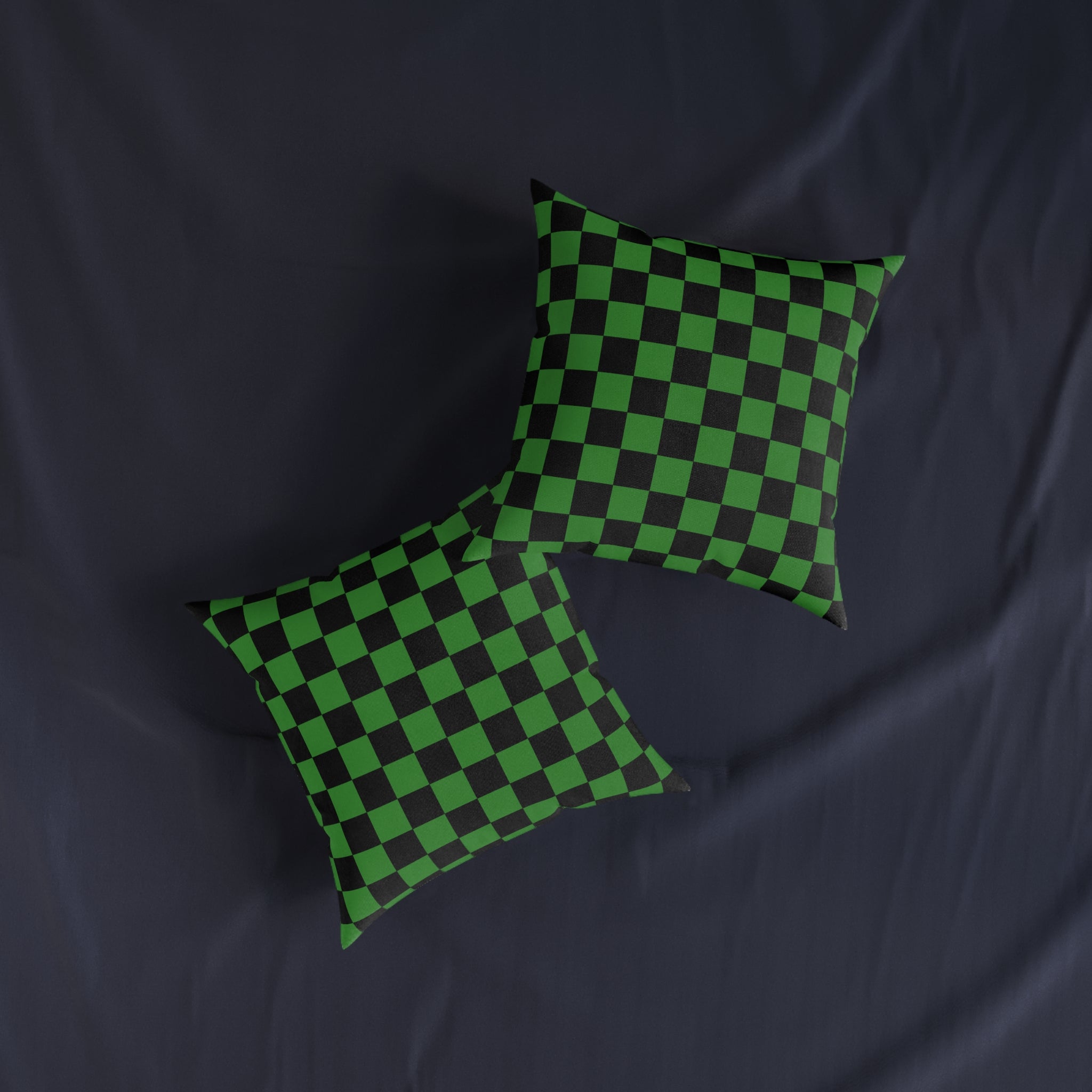 Checkerboard Green and Black Square Pillow, Artsulli - Art is Long, Life is Short, Home Decor, , , , , , , 
