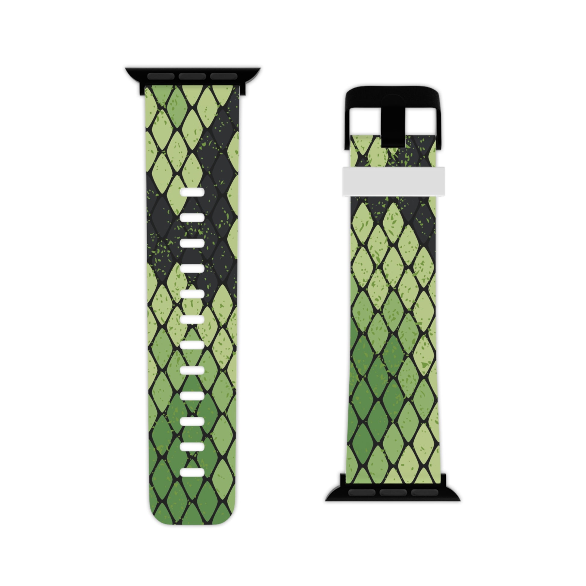 Snake Skin Green and Black Watch Band for Apple Watch, Artsulli - Art is Long, Life is Short, Accessories, , , , , , , 