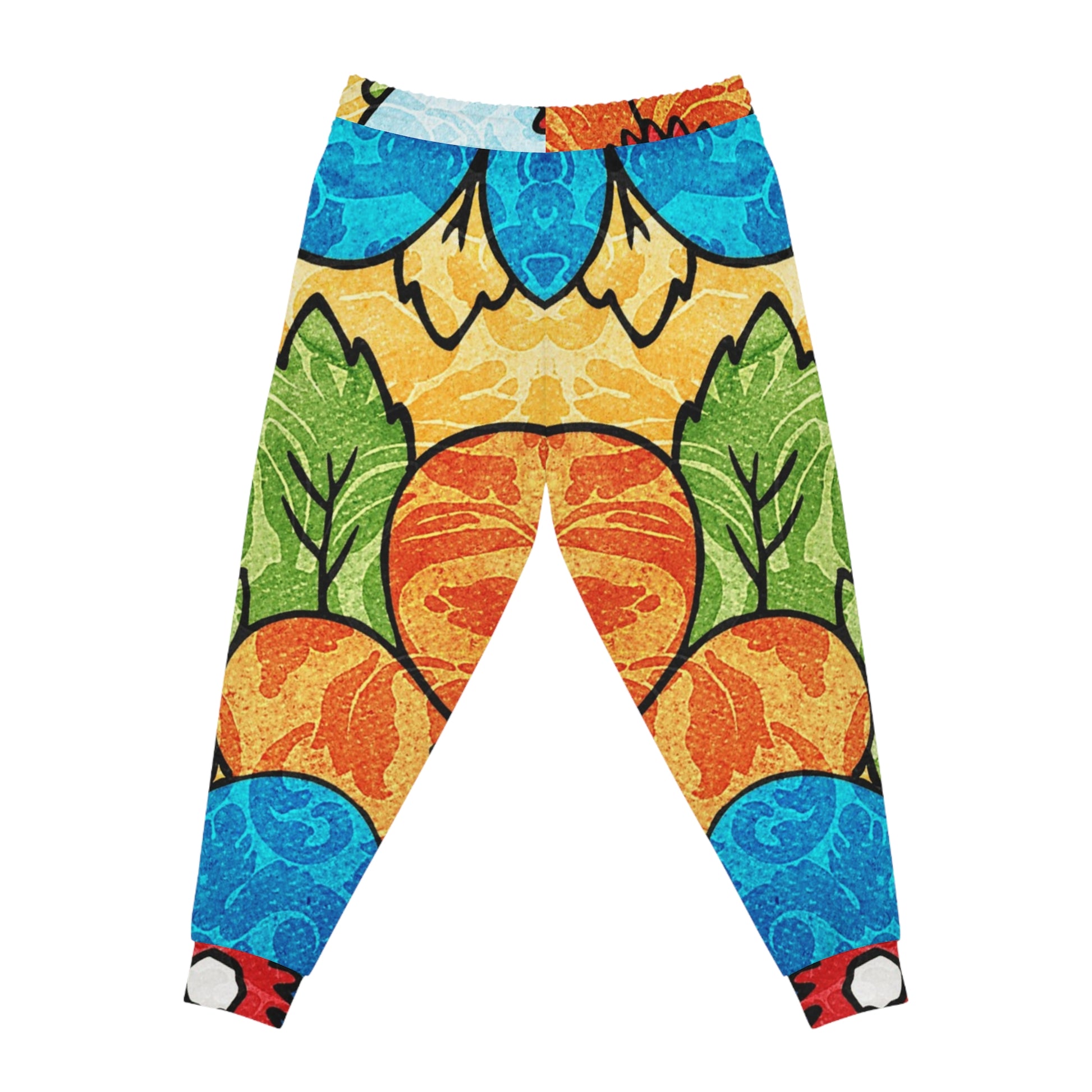 Groovy Yellow Floral Kl Athletic Joggers (AOP), Artsulli - Art is Long, Life is Short, All Over Prints, , , , , , , 