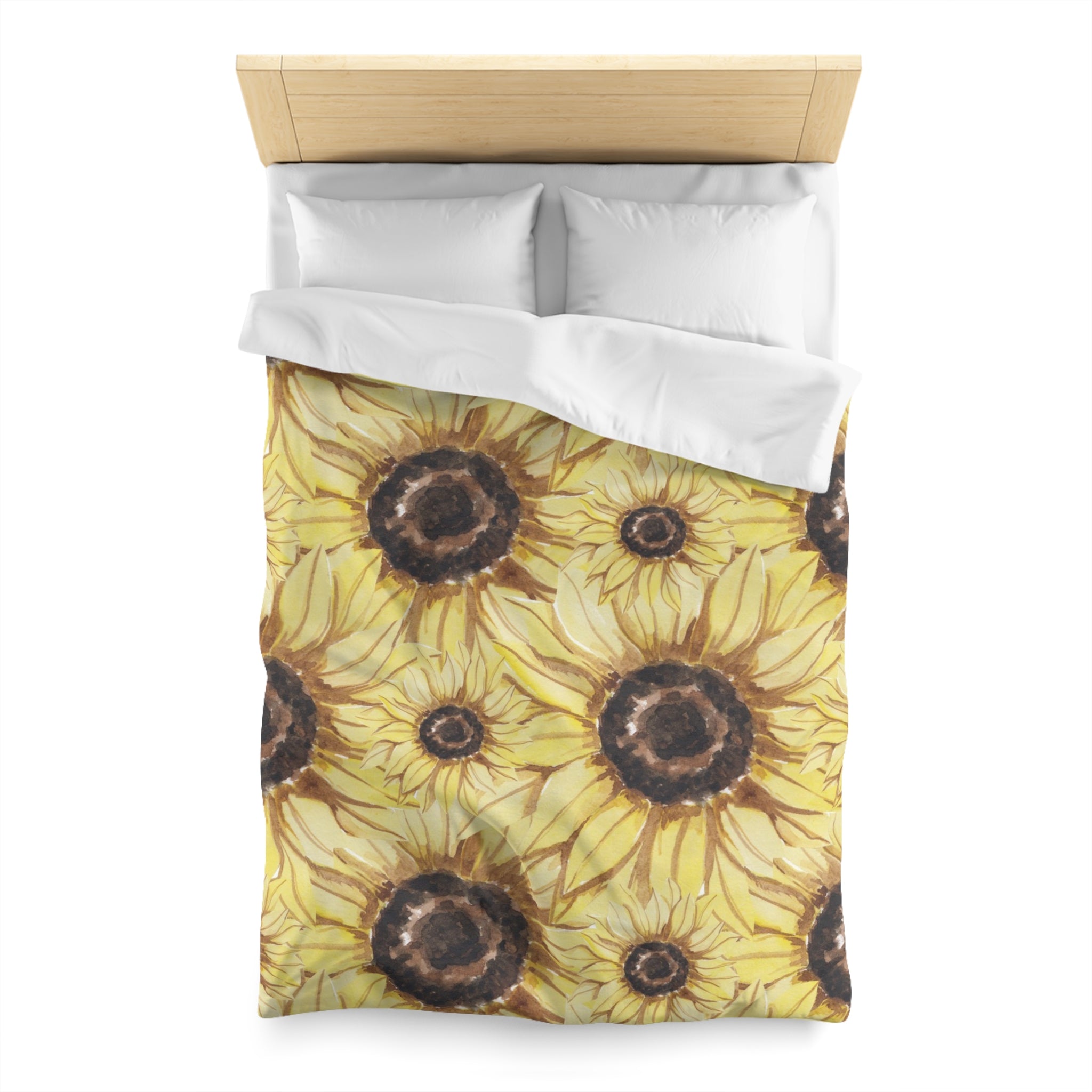 Retro Anime Sunflower Microfiber Duvet Cover, Artsulli - Art is Long, Life is Short, Home Decor, , , , , , , 