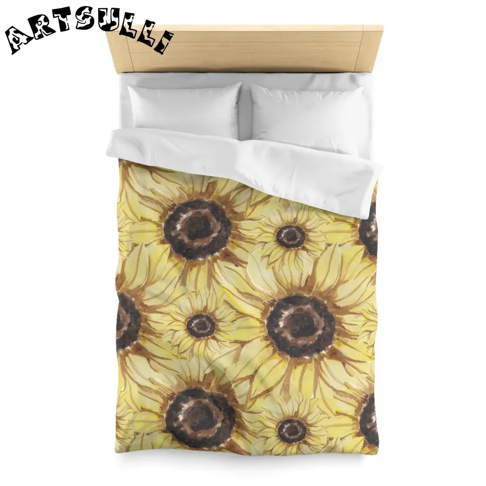 JAKKOUTTHEBXX Retro Anime Sunflower Microfiber Duvet Cover
