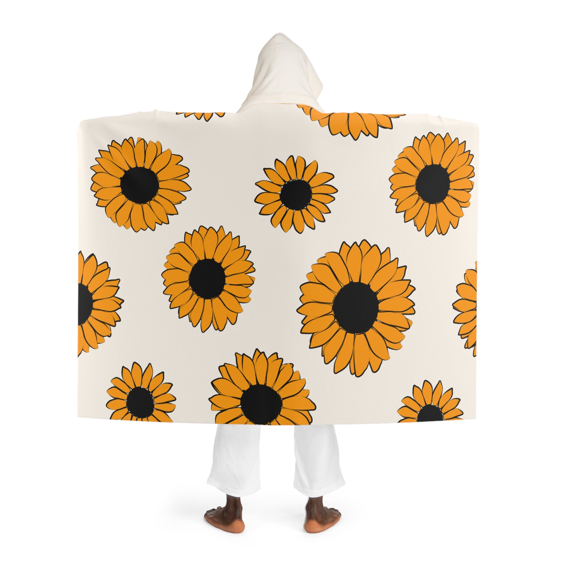 Sunflowers Hooded Sherpa Fleece Blanket, Artsulli - Art is Long, Life is Short, All Over Prints, , , , , , , 