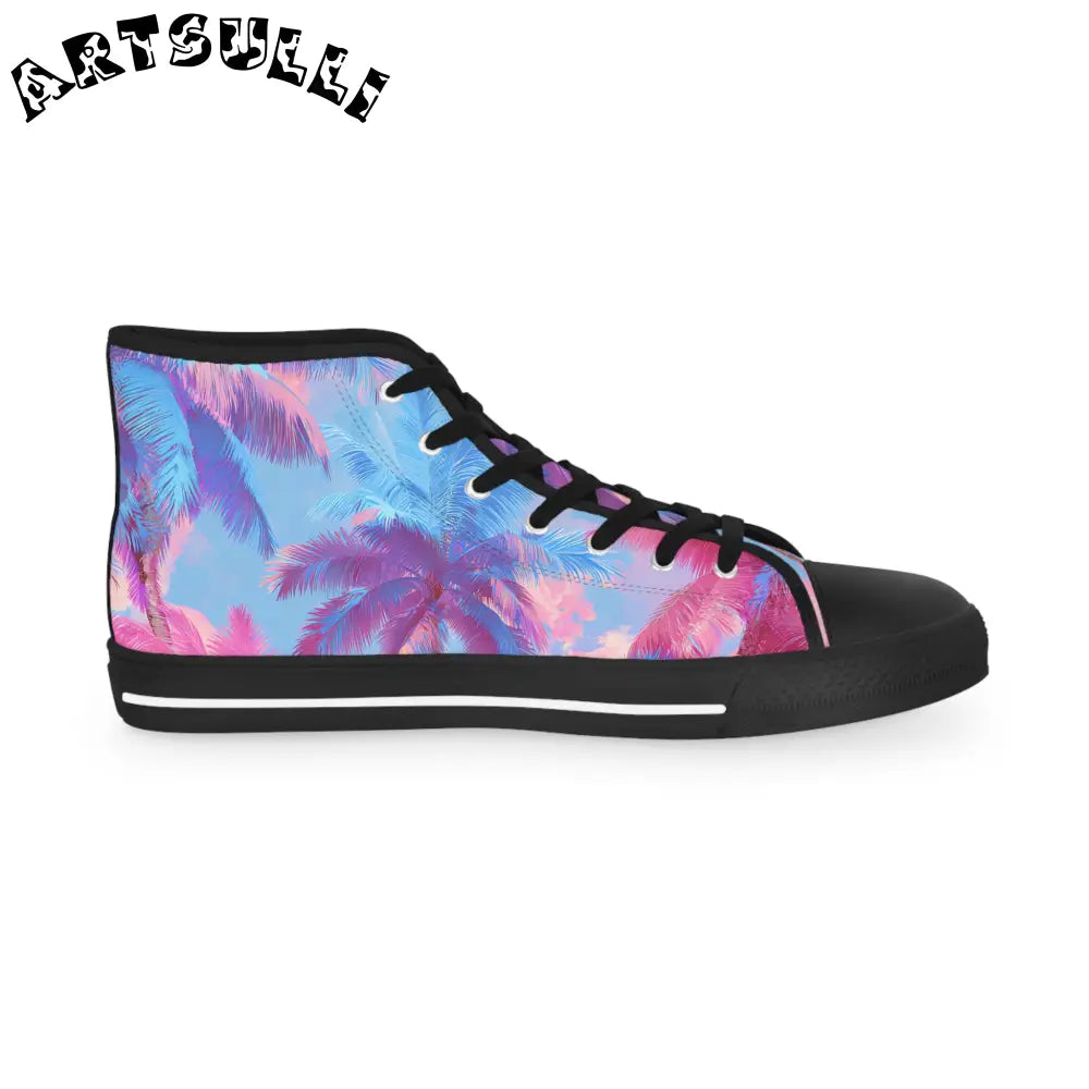 JAKKOUTTHEBXX Ethereal Pastel Palms II Blue and Pink Men’s High Top