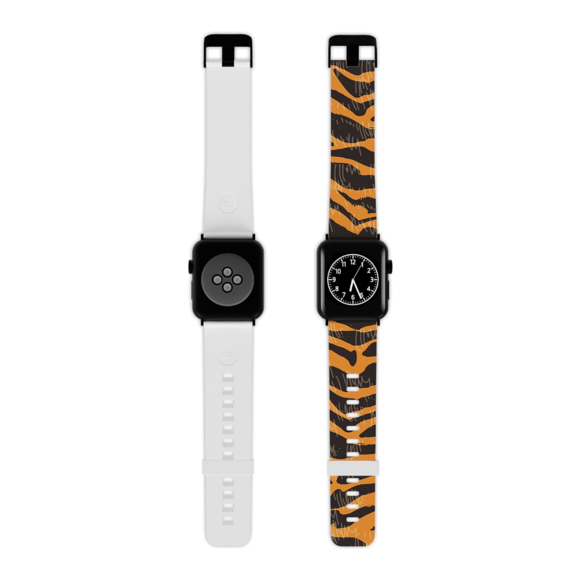 Tiger Scratches Orange & Black Watch Band for Apple Watch, Artsulli - Art is Long, Life is Short, Accessories, Size, 7.5'' × 0.75'' / 42 - 44 mm, Color, Black, , , 13088979425402
