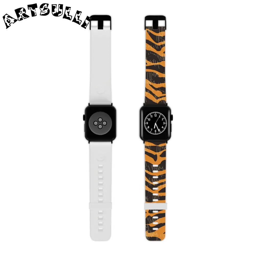 JAKKOUTTHEBXX Tiger Scratches Orange & Black Watch Band for Apple