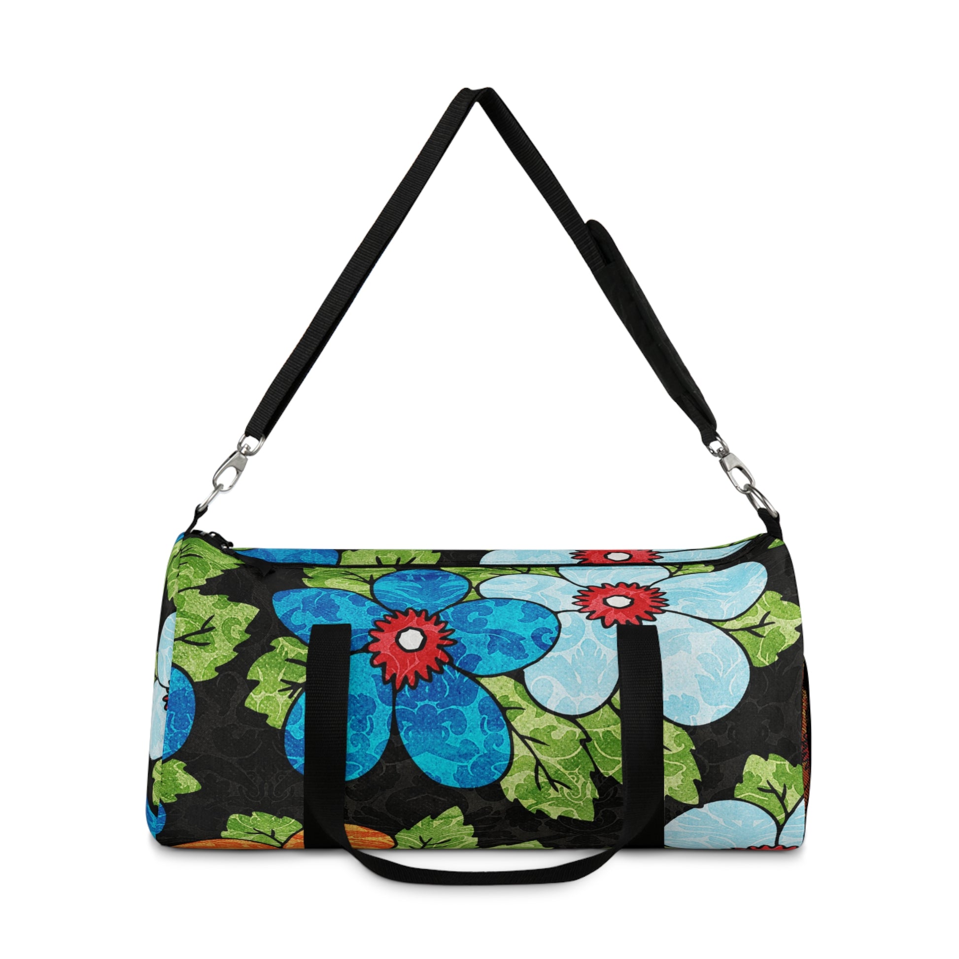 Groovy Black Floral Kl II Duffel Bag, Artsulli - Art is Long, Life is Short, Bags, , , , , , , 