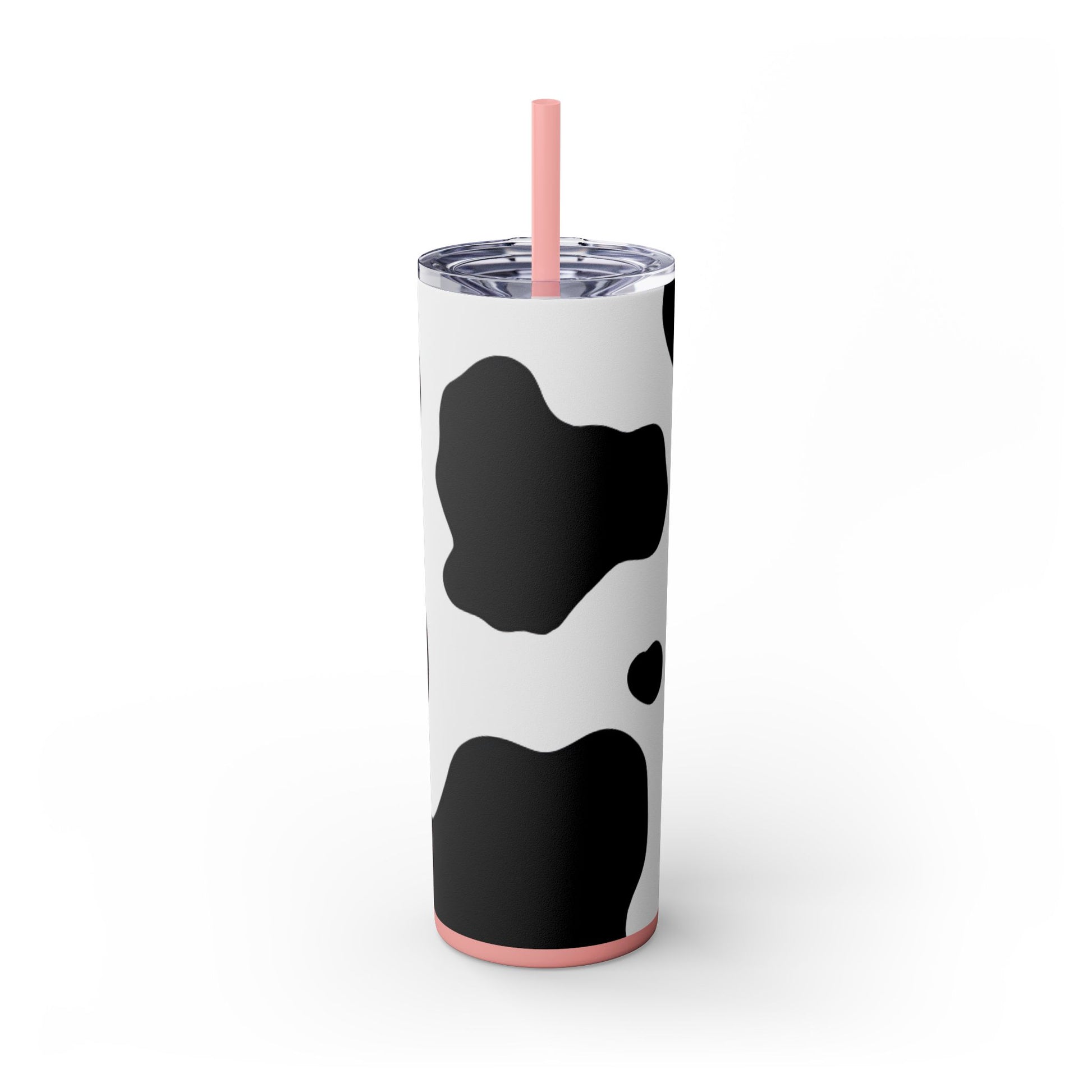 Cow Print Focus Skinny Tumbler with Straw, 20oz, Artsulli - Art is Long, Life is Short, Mug, , , , , , , 