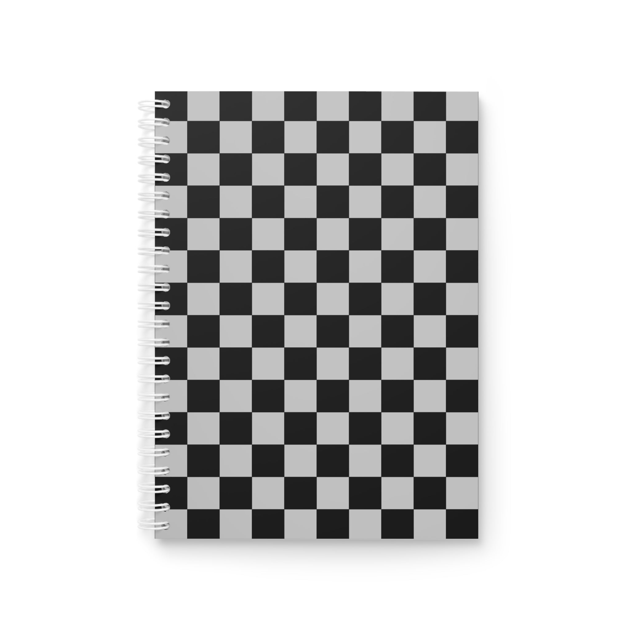 Checkerboard Dada Black and Light Gray Spiral Notebook, Artsulli - Art is Long, Life is Short, Paper products, Size, One Size, , , , , 31203321555824890018