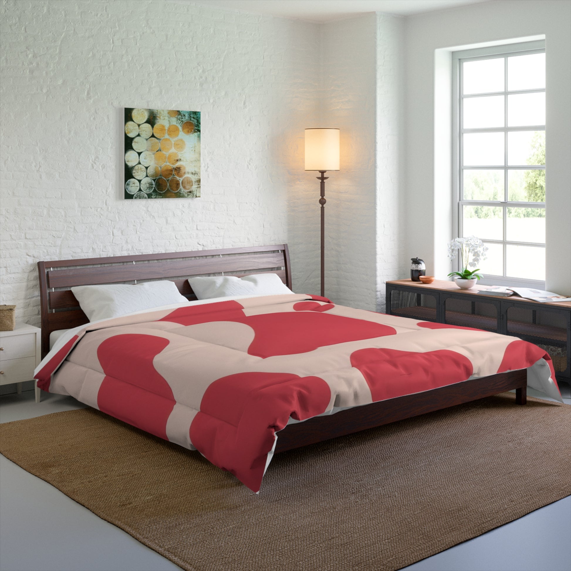 Red Jungle Cow Comforter, Artsulli - Art is Long, Life is Short, Home Decor, , , , , , , 