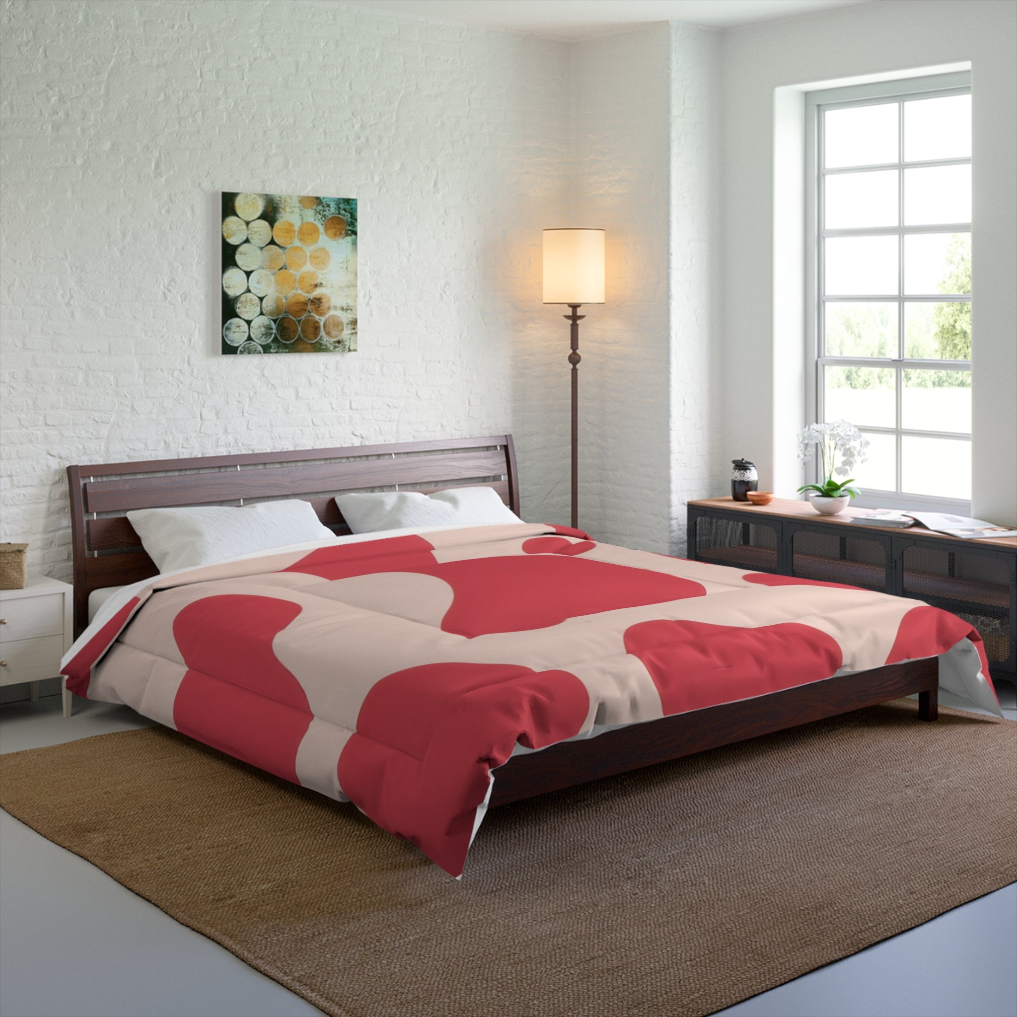 Red Jungle Cow Comforter, Artsulli - Art is Long, Life is Short, Home Decor, , , , , , , 