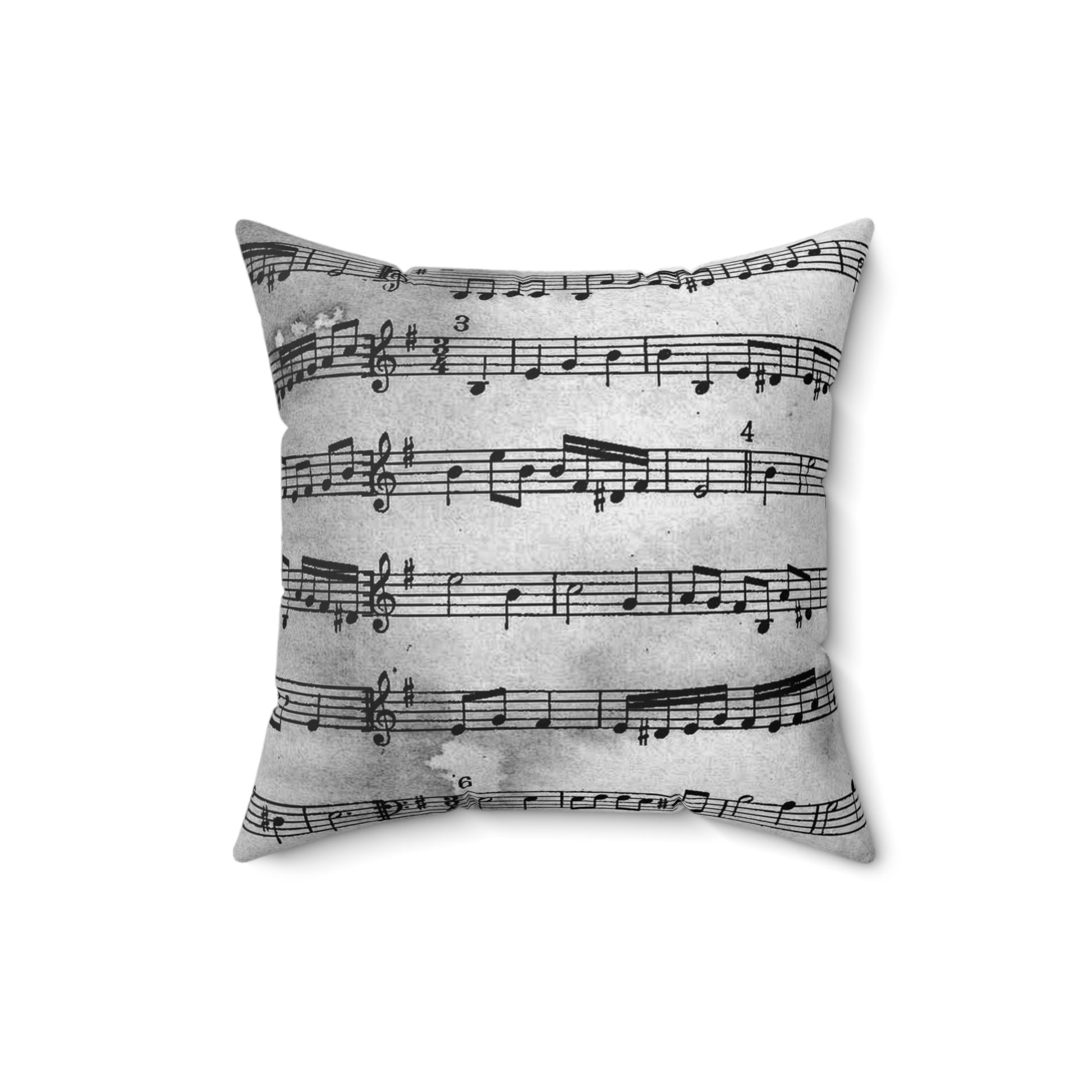 Drip Spill Type Beat Sheet Music Black Spun Polyester Square Pillow, Artsulli - Art is Long, Life is Short, Home Decor, , , , , , , 