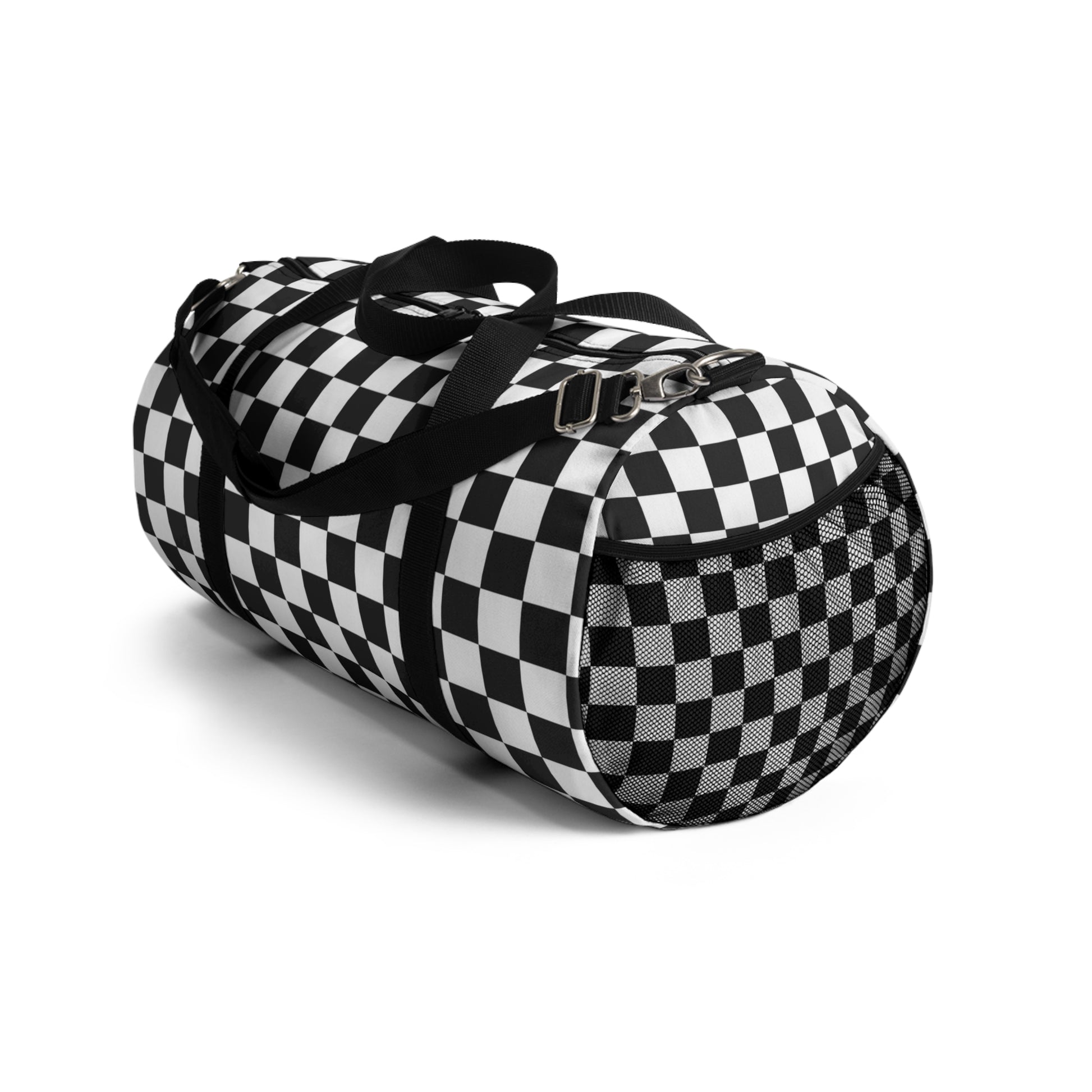 Checkerboard White and Black Duffel Bag, Artsulli - Art is Long, Life is Short, Bags, , , , , , , 