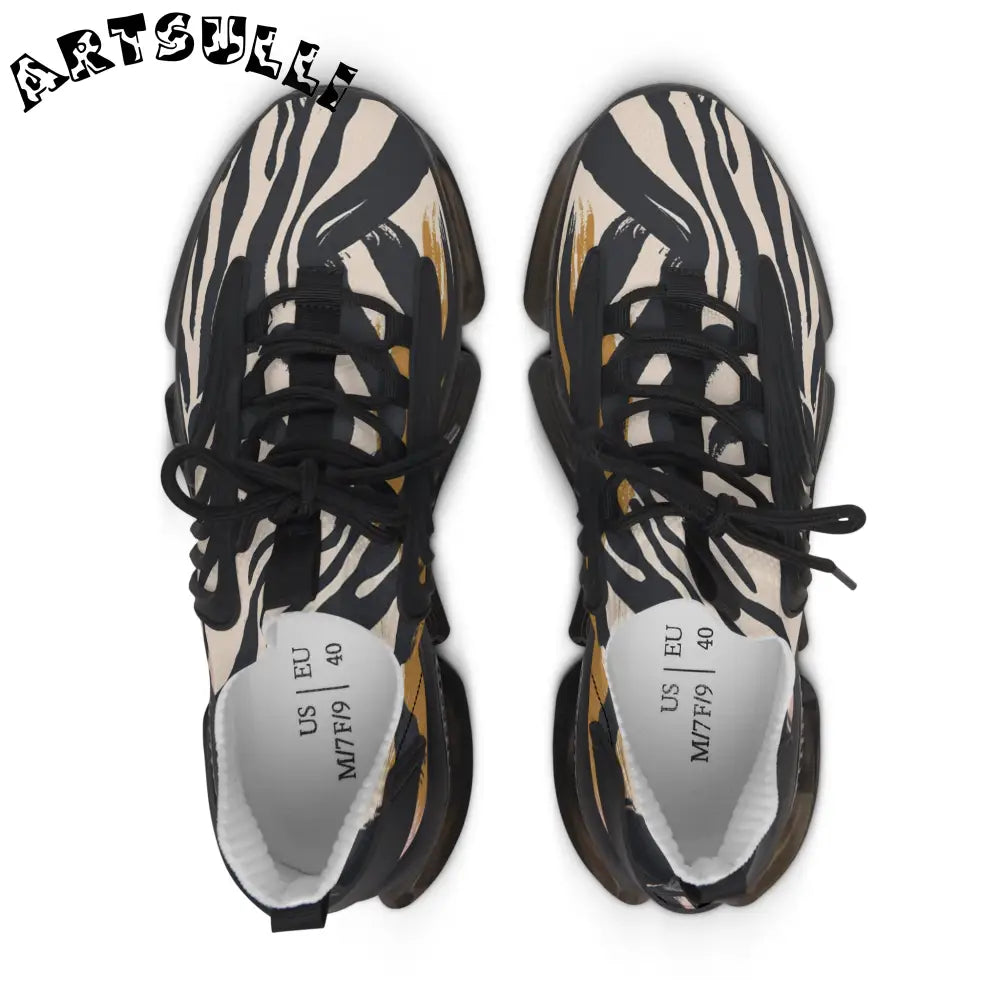 JAKKOUTTHEBXX Zebra Print Mesh Sneakers with Clear Speckled Sole