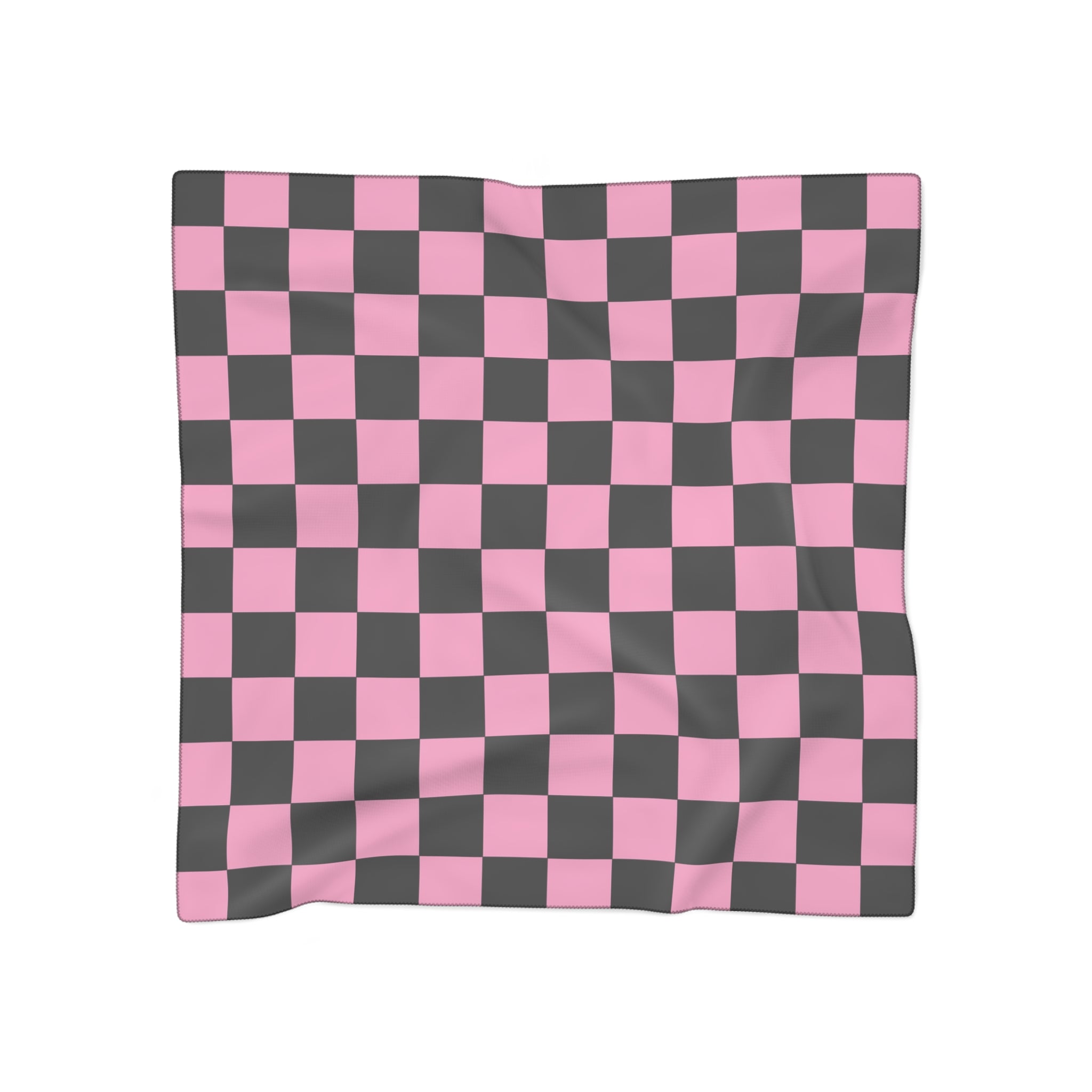 80s Checker Illusion Poly Scarf, Artsulli - Art is Long, Life is Short, Accessories, Color, Poly voile, Size, 25" × 25", , , 10703722142040266149