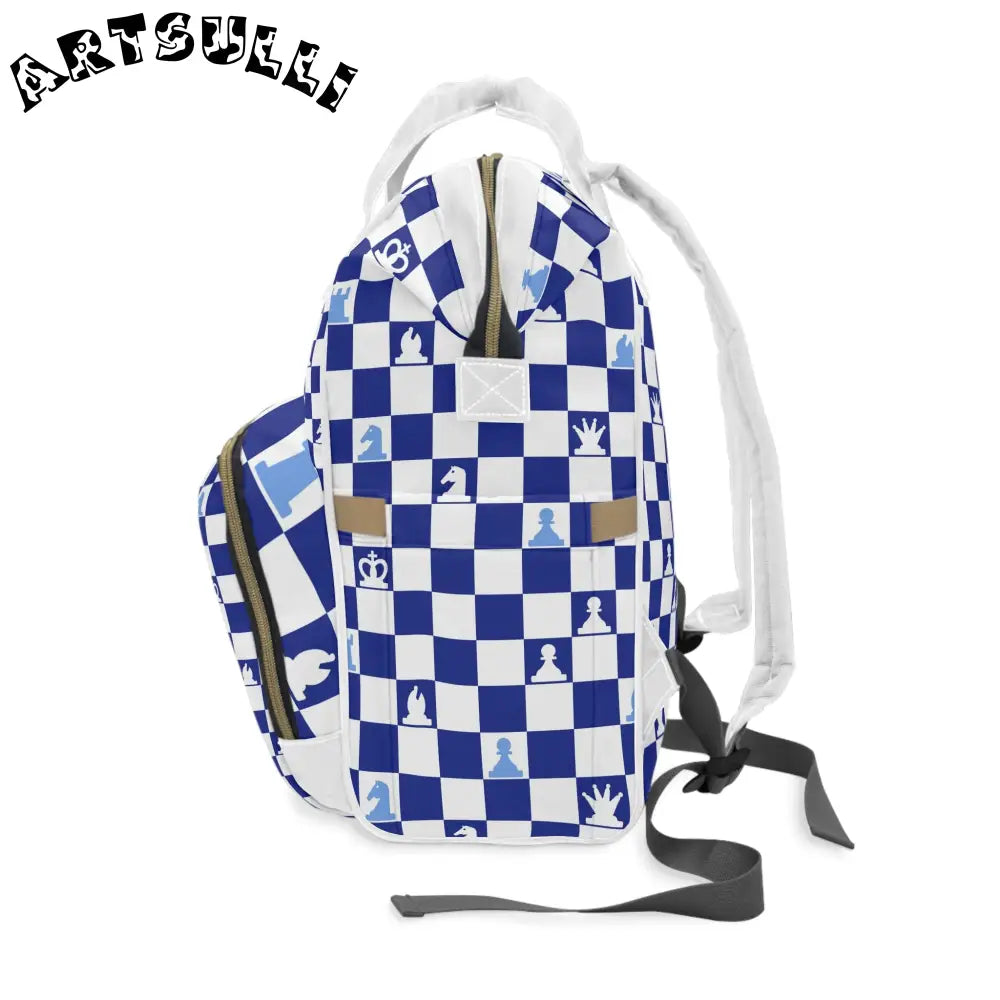 JAKKOUTTHEBXX Chess Pattern Diaper Backpack with Pocket Displays 2025