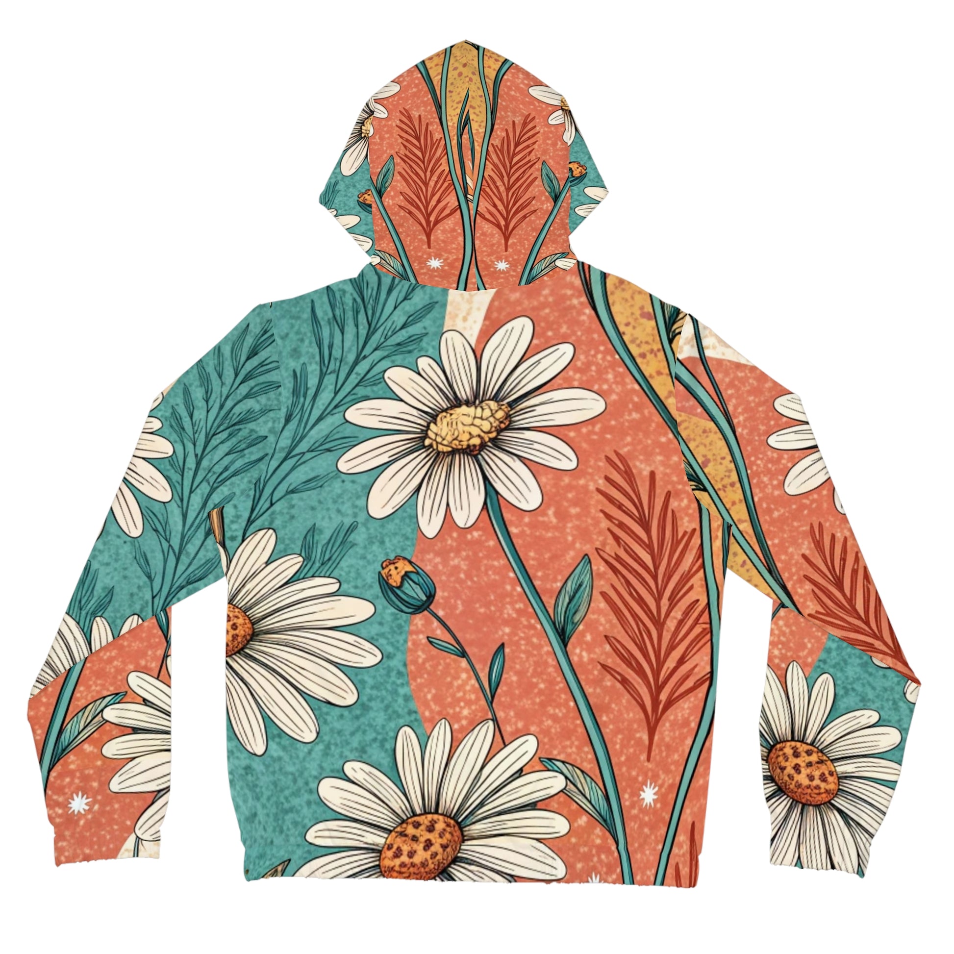 Retro Daisy Dream Women’s Full-Zip Hoodie (AOP), Artsulli - Art is Long, Life is Short, All Over Prints, , , , , , , 