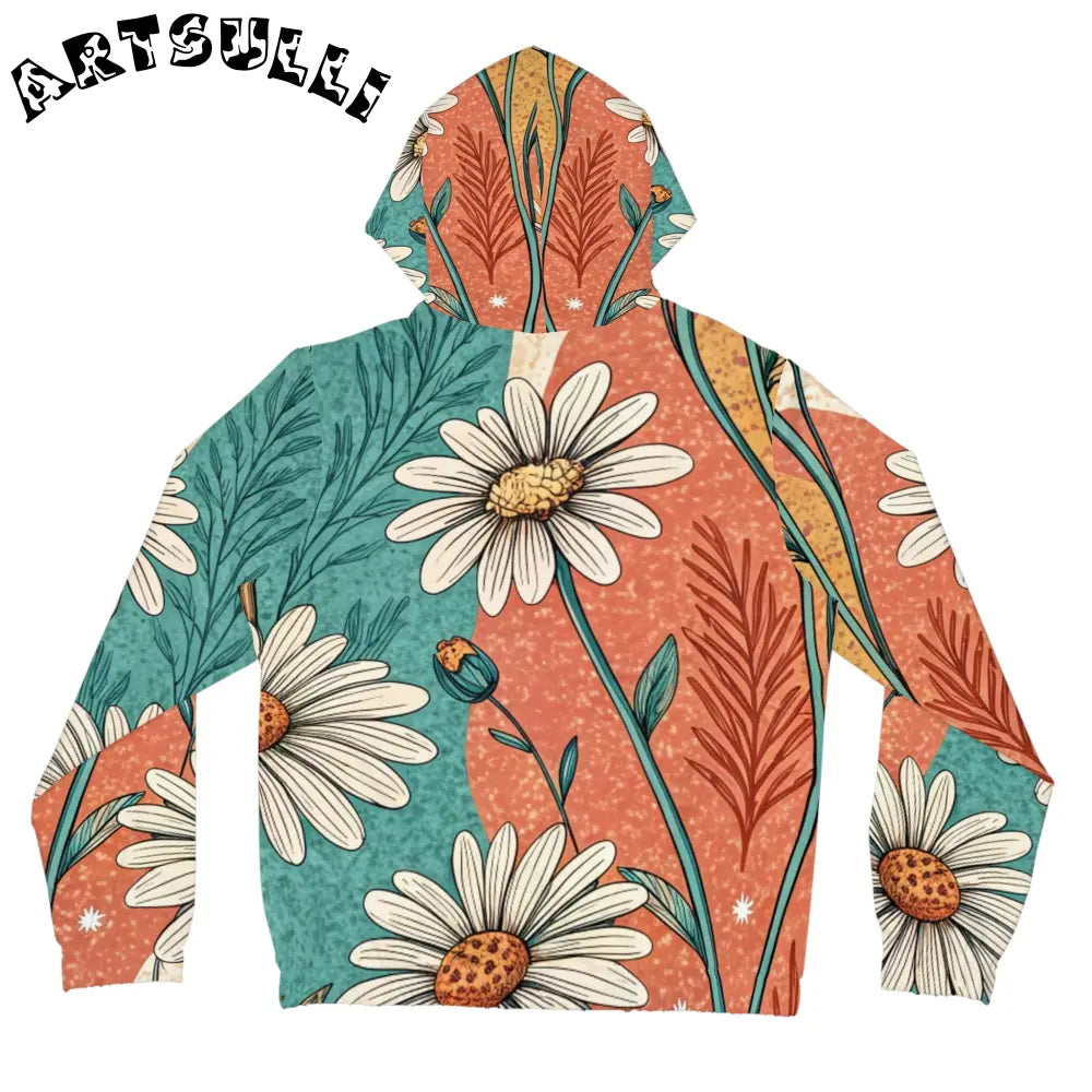 JAKKOUTTHEBXX Retro Daisy Dream Women’s Full-Zip Hoodie (AOP)