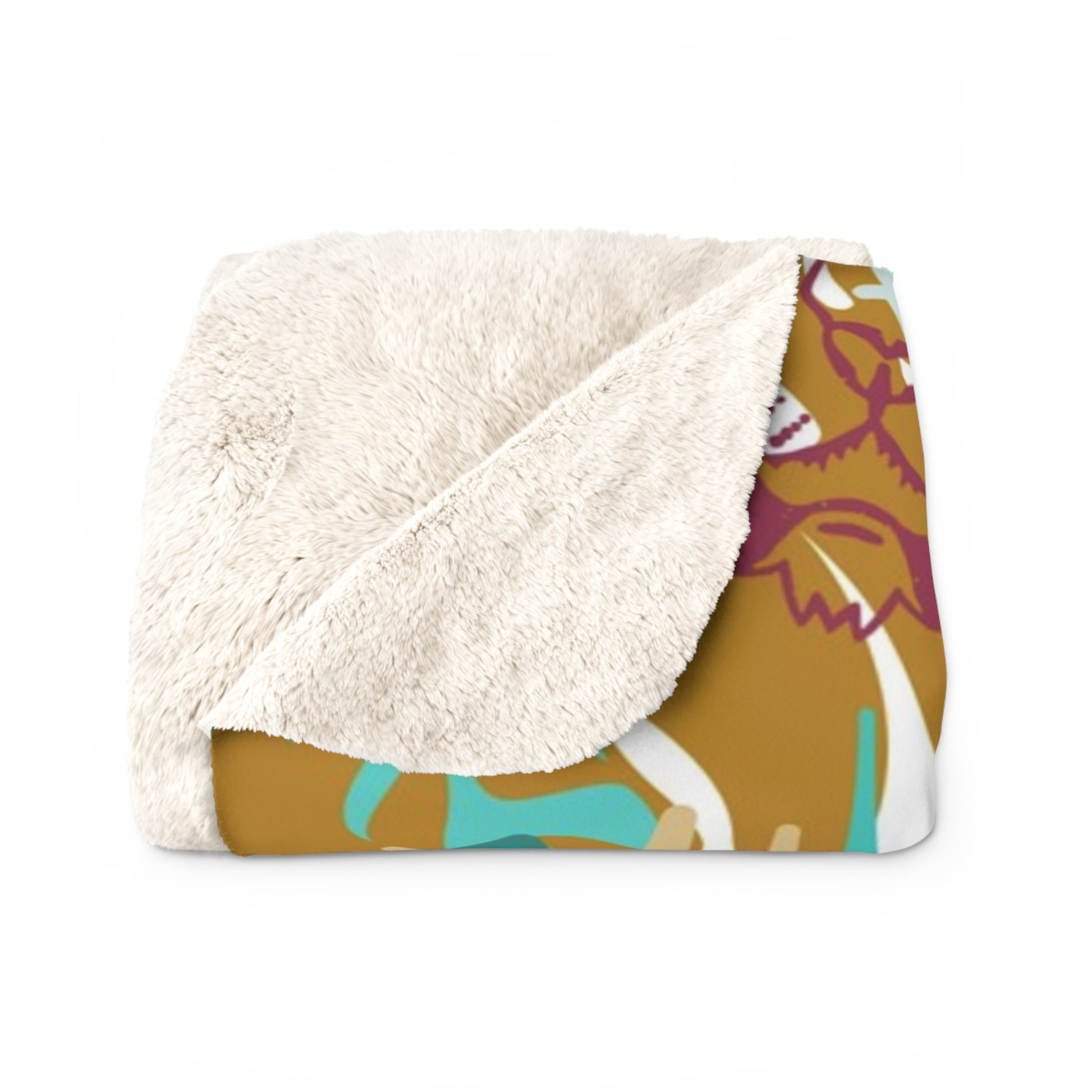 Tropical Jungle Tigers Brown and Green Sherpa Fleece Blanket, Artsulli - Art is Long, Life is Short, Home Decor, , , , , , , 