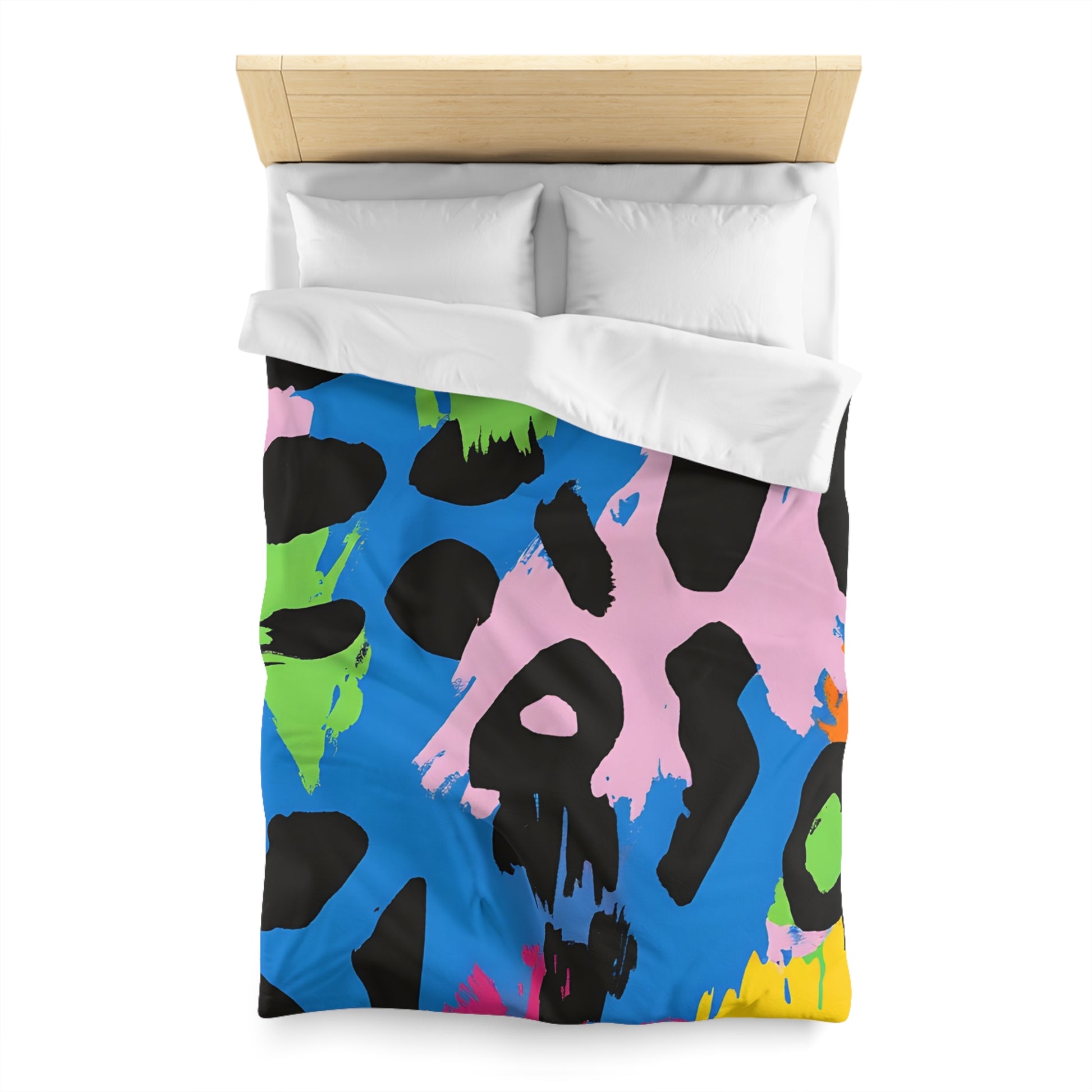 90s Neon Microfiber Duvet Cover, Artsulli - Art is Long, Life is Short, Home Decor, , , , , , , 